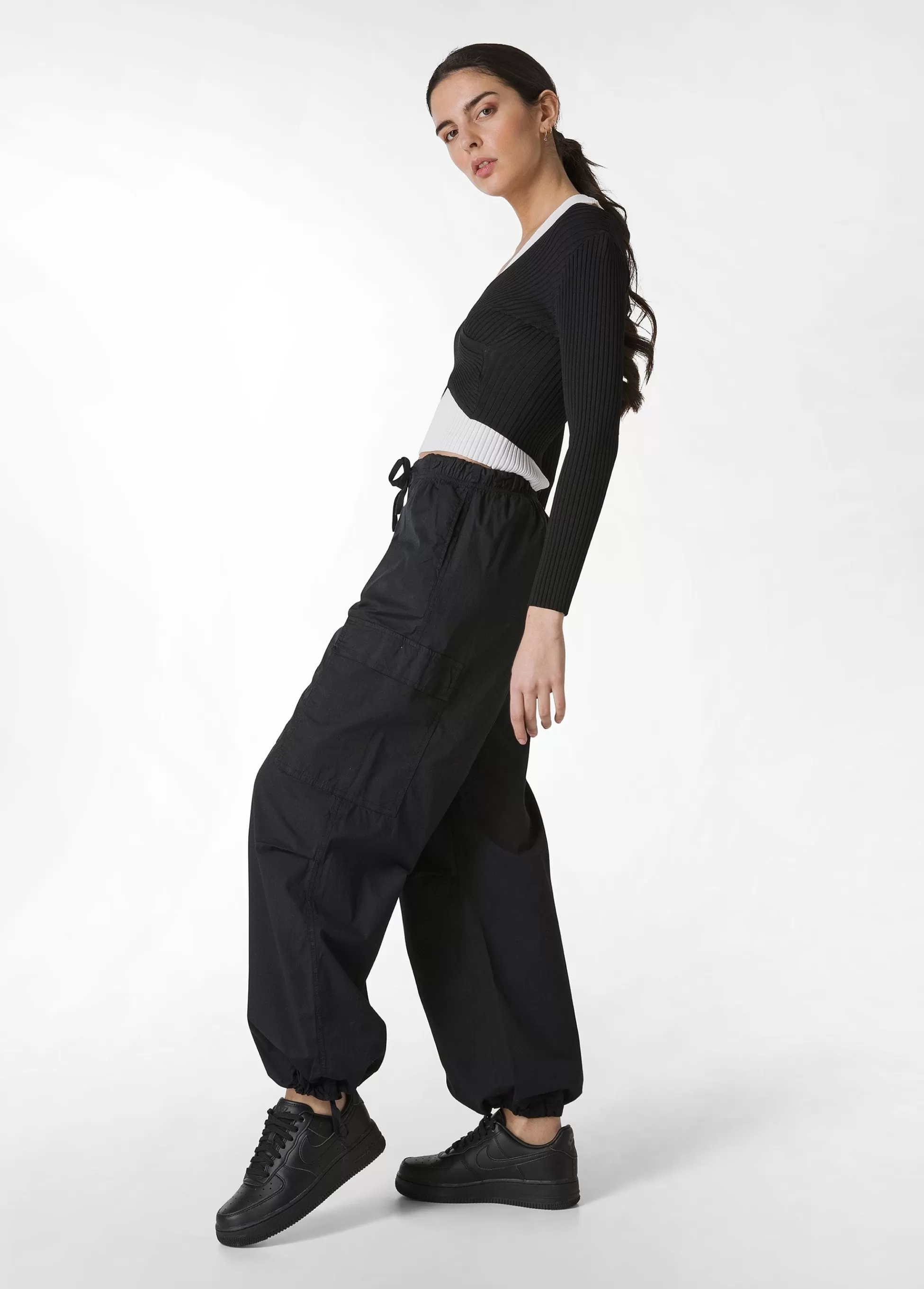 Donna DEHA Pantaloni*Pantalone Cargo In Popeline Nero