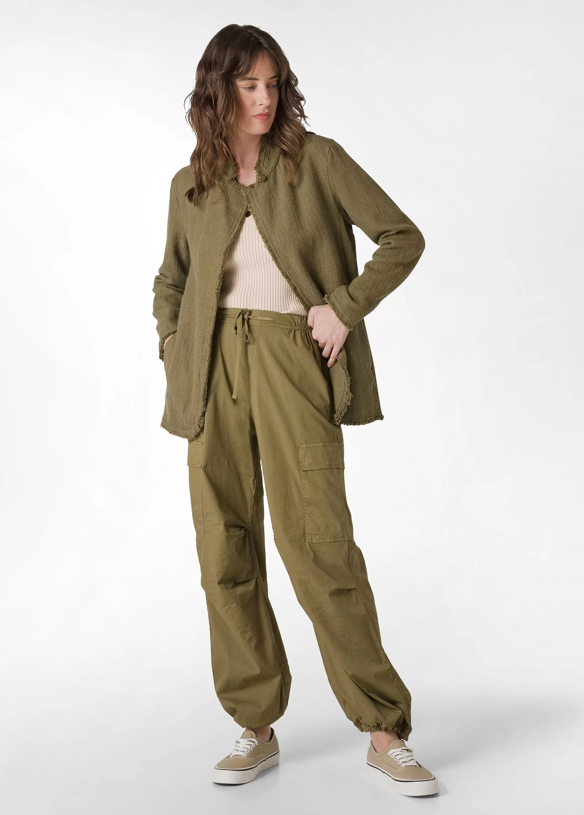 Donna DEHA Pantaloni*Pantalone Cargo In Popeline Verde