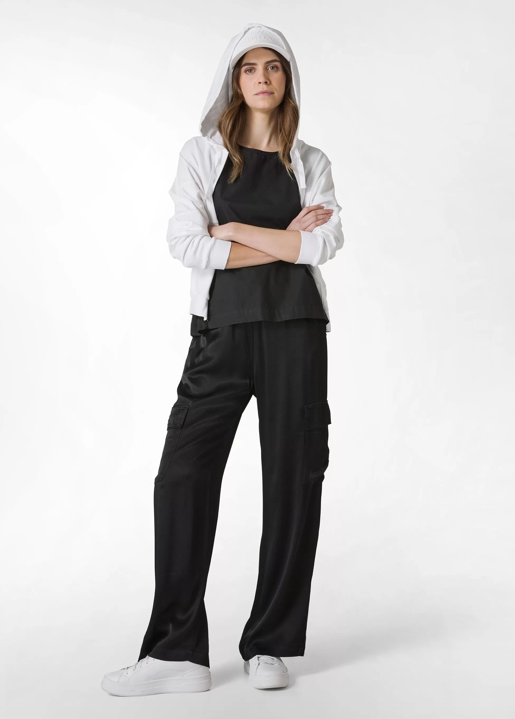 Donna DEHA Pantaloni*Pantalone Cargo In Raso Nero