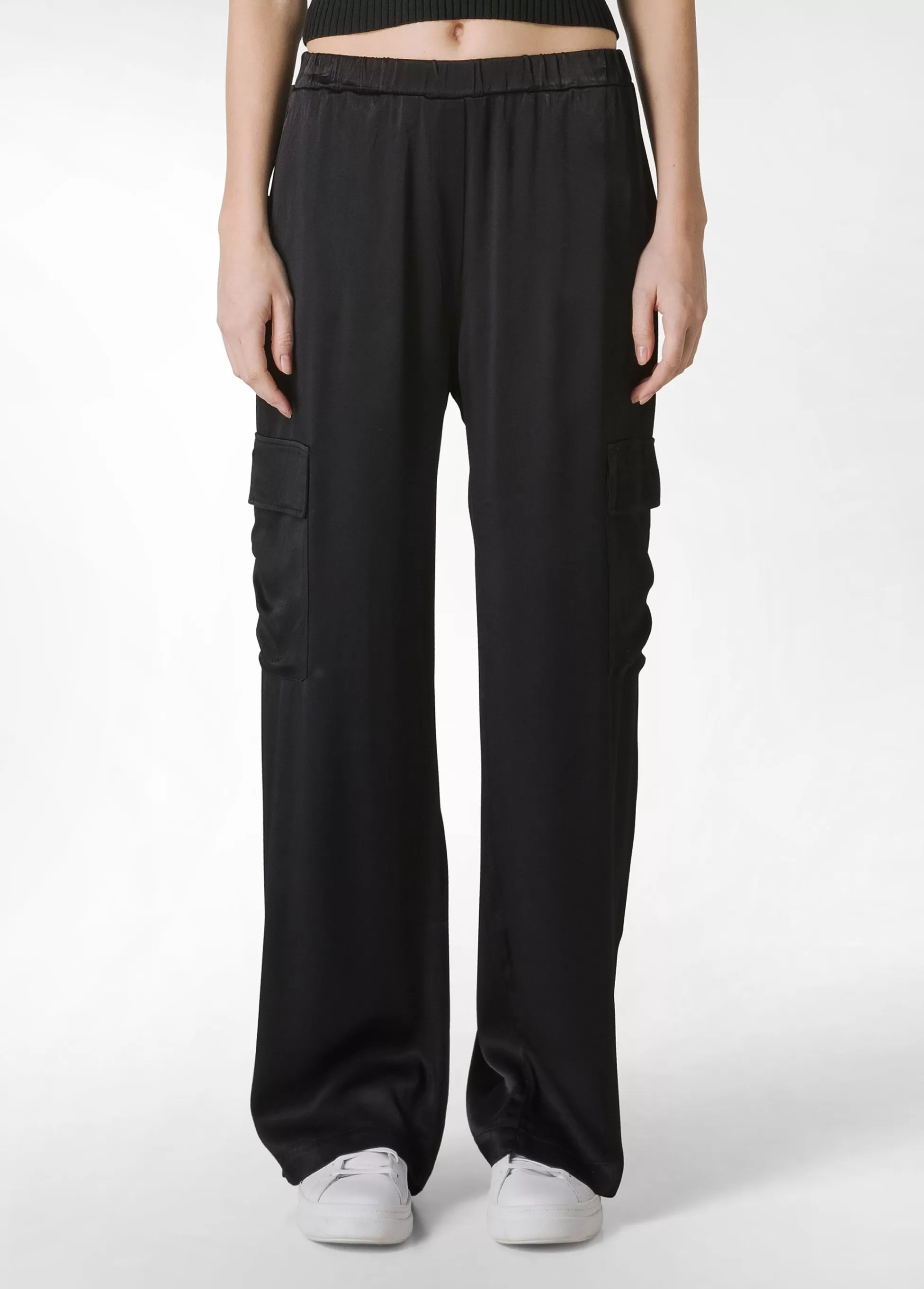 Donna DEHA Pantaloni*Pantalone Cargo In Raso Nero