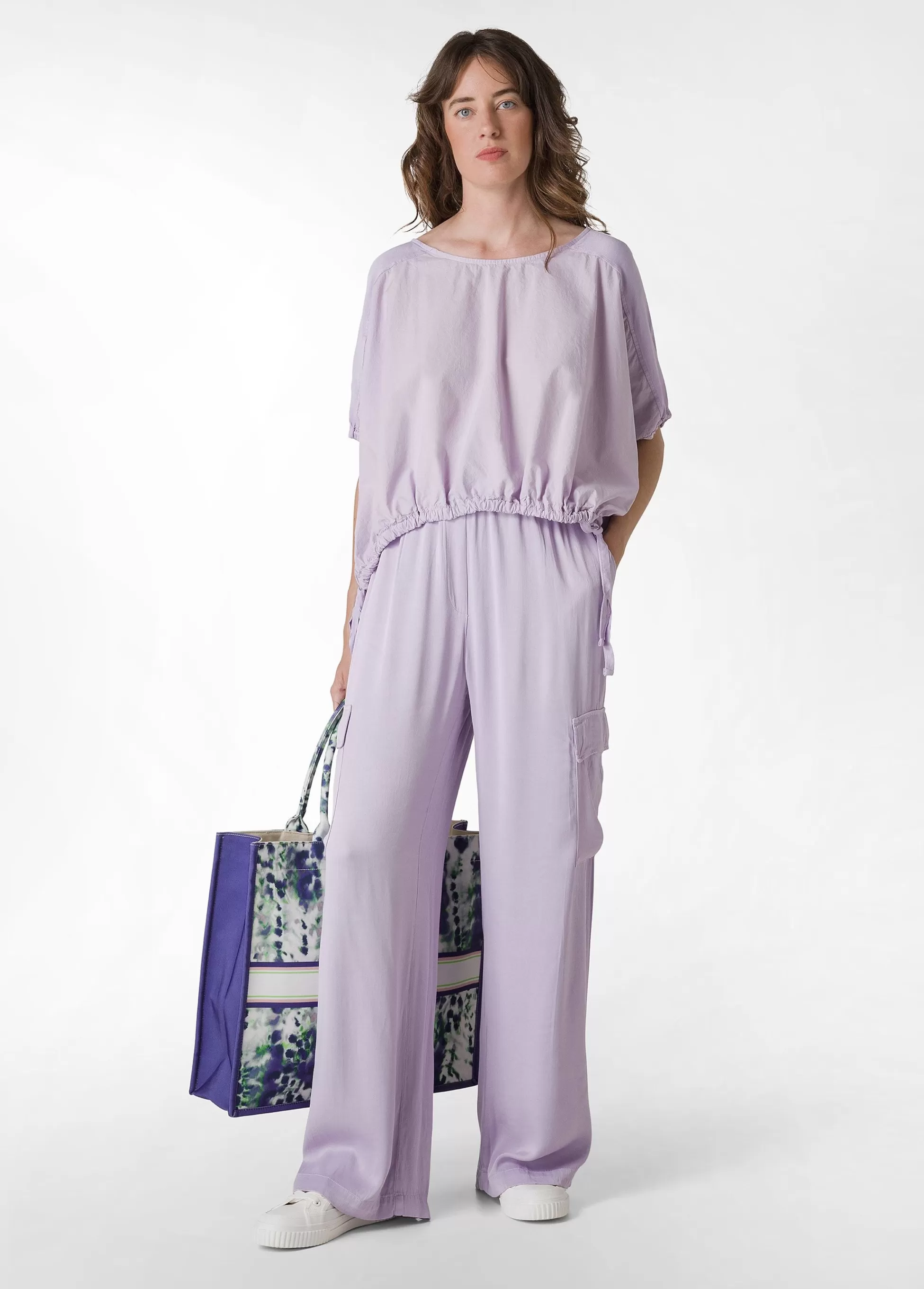 Donna DEHA Pantaloni*Pantalone Cargo In Raso Viola