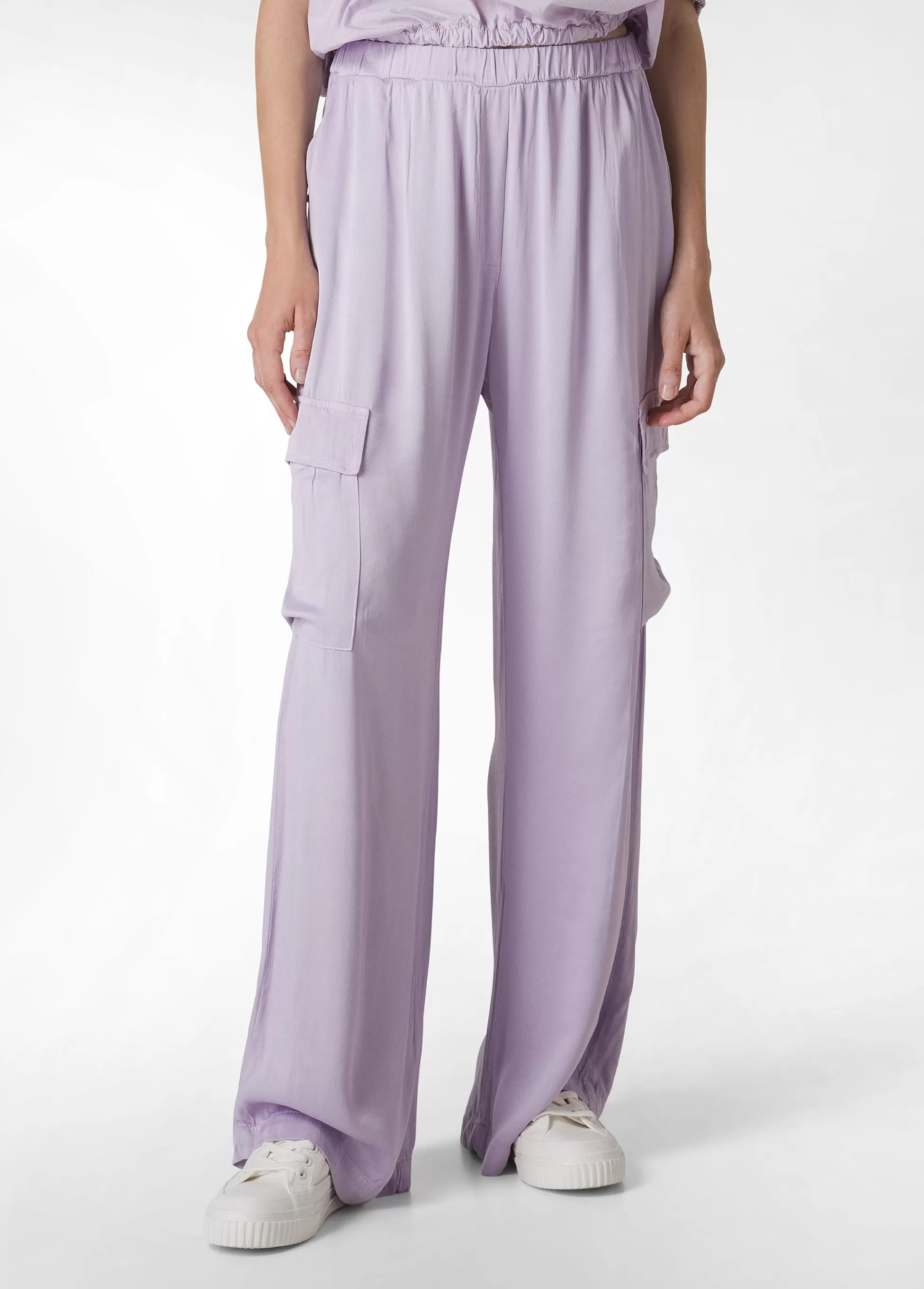 Donna DEHA Pantaloni*Pantalone Cargo In Raso Viola