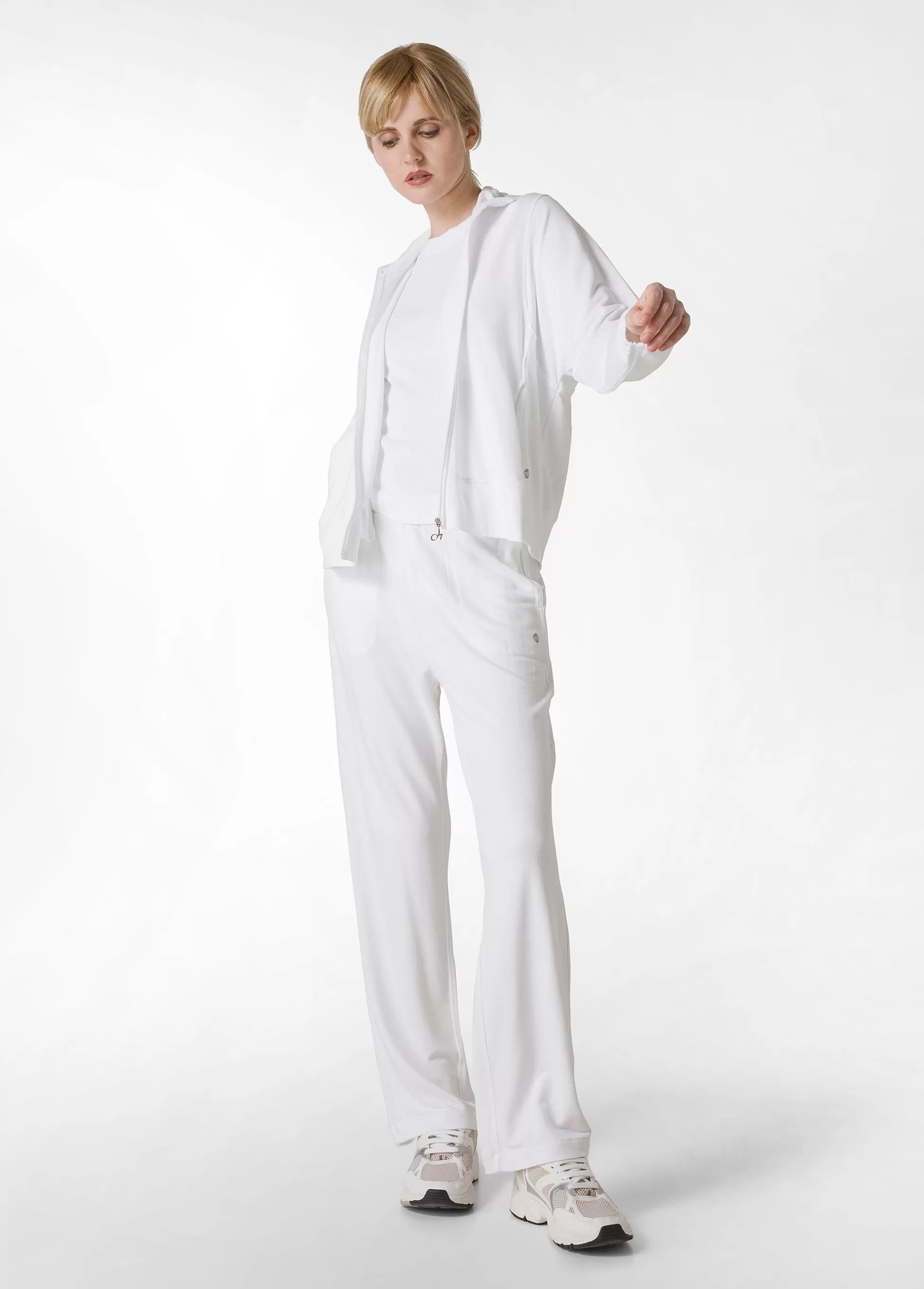 Donna DEHA Pantaloni*Pantalone Comfort Di Viscosa Gamba Dritta Bianco