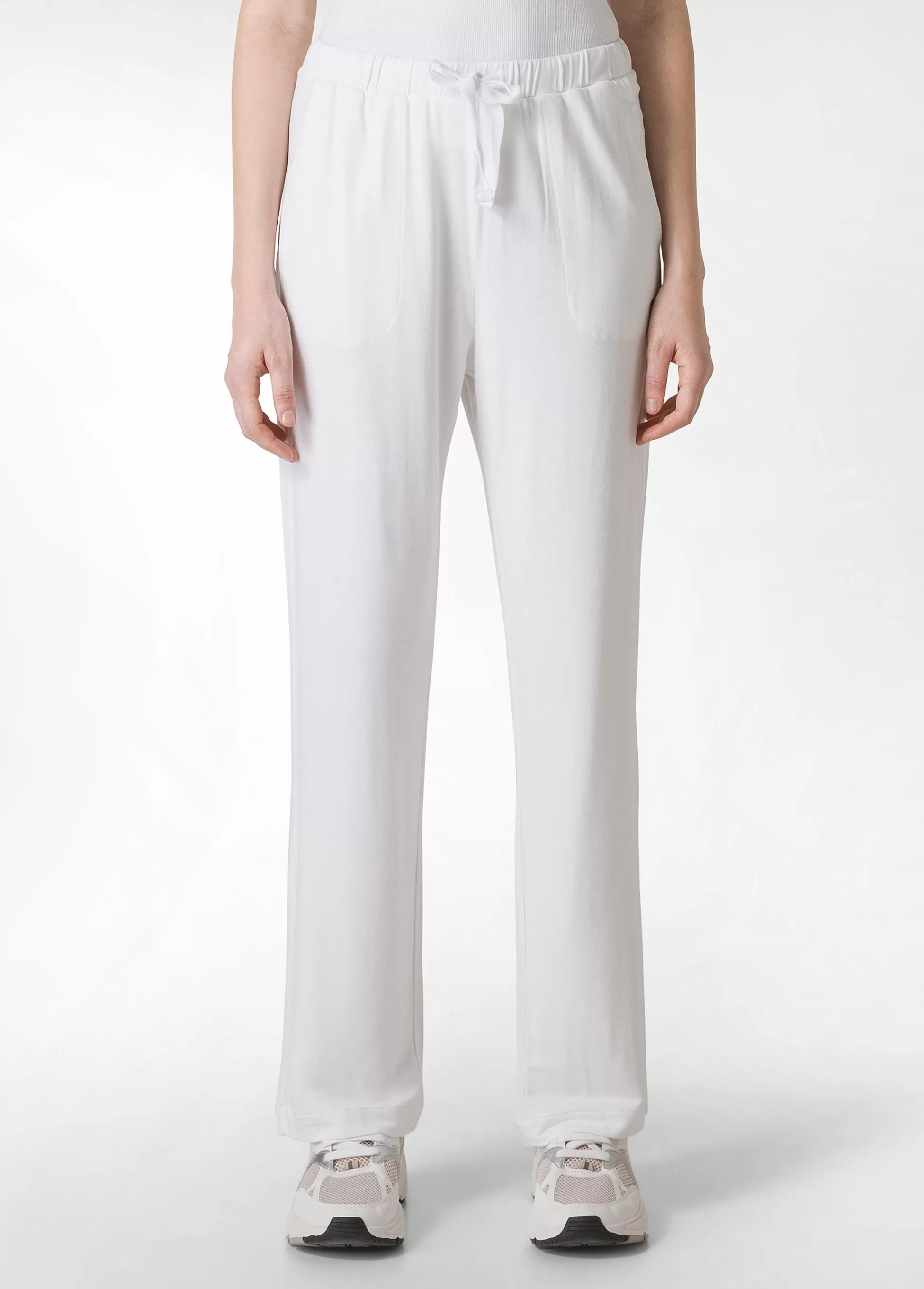 Donna DEHA Pantaloni*Pantalone Comfort Di Viscosa Gamba Dritta Bianco