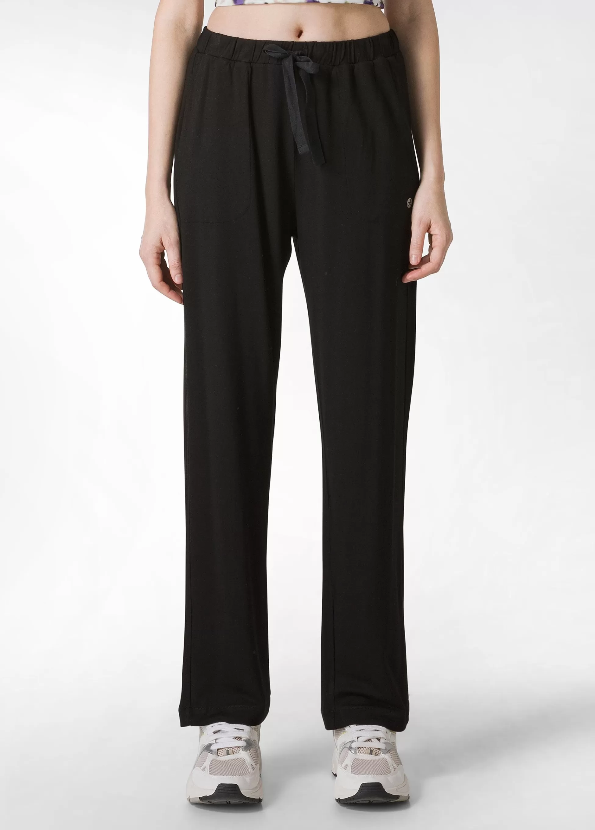 Donna DEHA Pantaloni*Pantalone Comfort Di Viscosa Gamba Dritta Nero