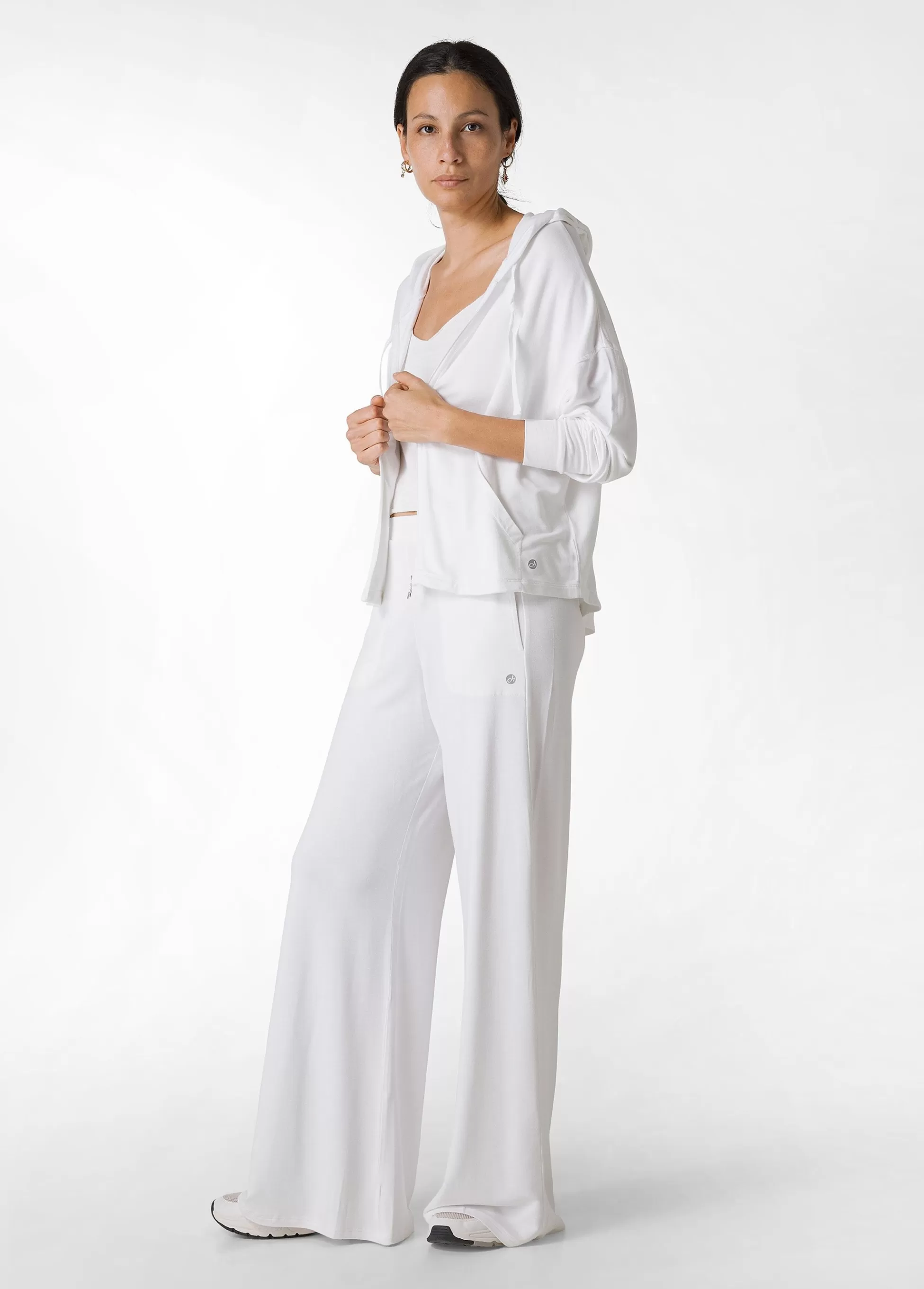 Donna DEHA Pantaloni*Pantalone Comfort Di Viscosa Gamba Larga Bianco