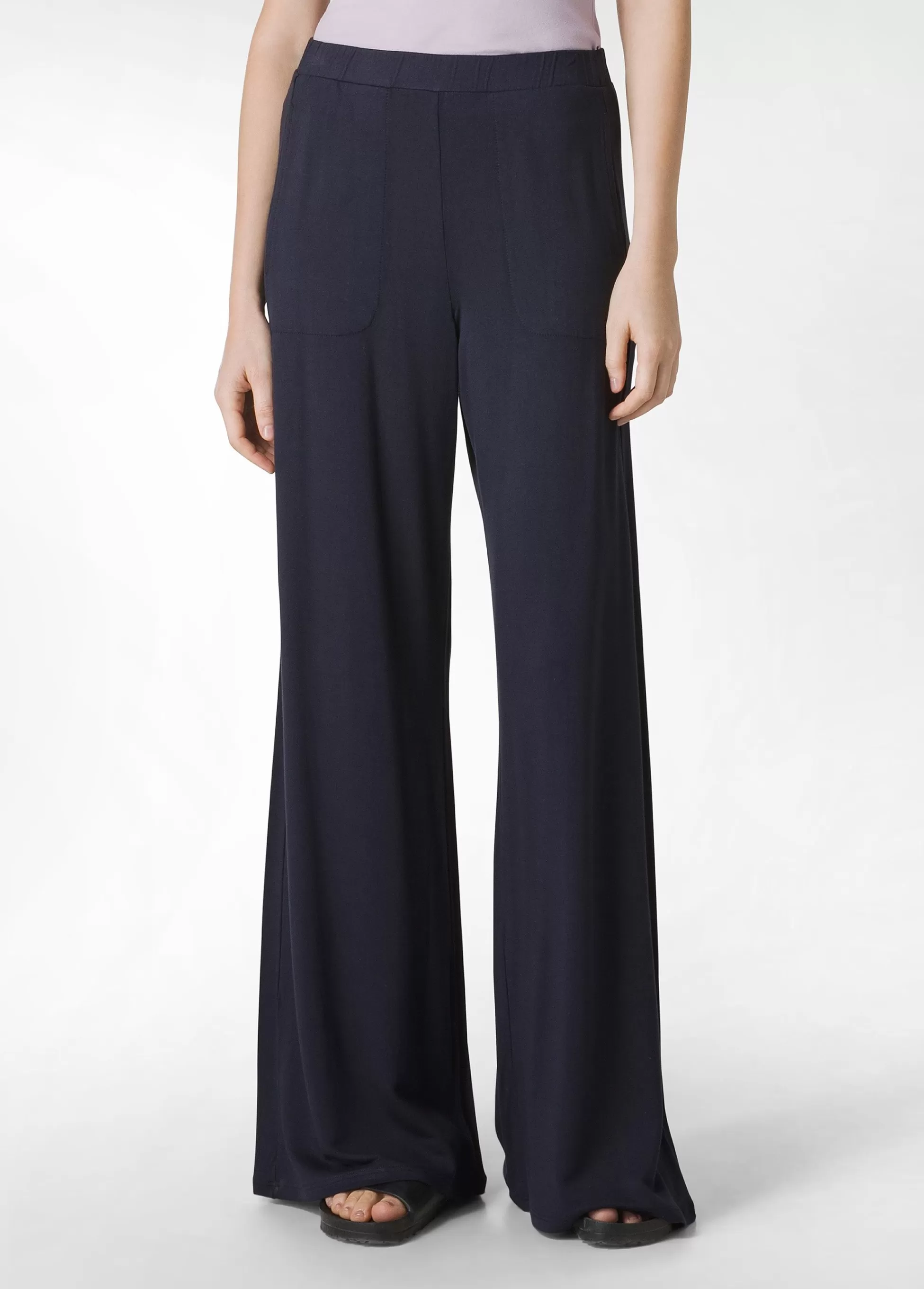 Donna DEHA Pantaloni*Pantalone Comfort Di Viscosa Gamba Larga Blu