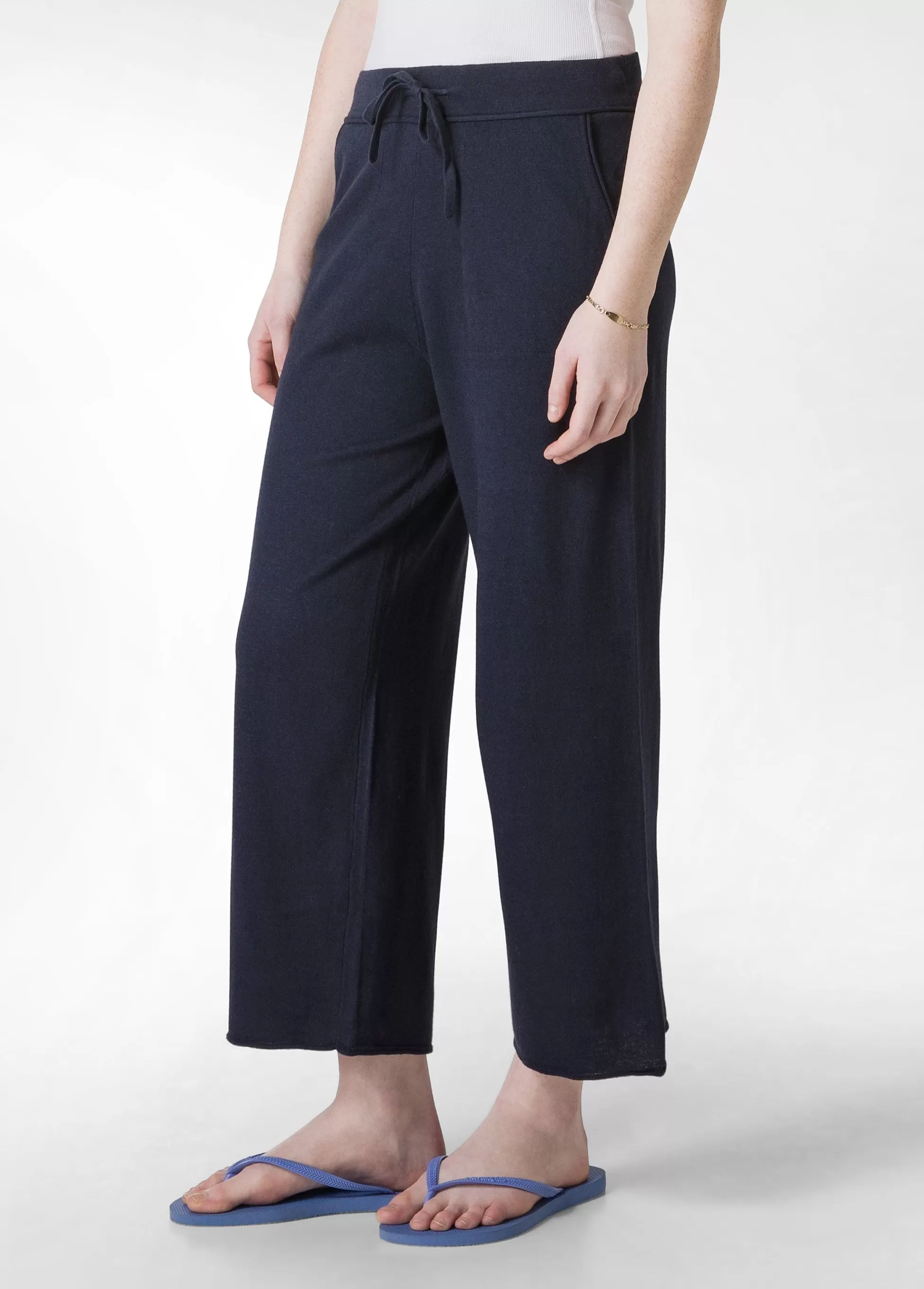 Donna DEHA Pantaloni*Pantalone Cropped In Maglia Blu