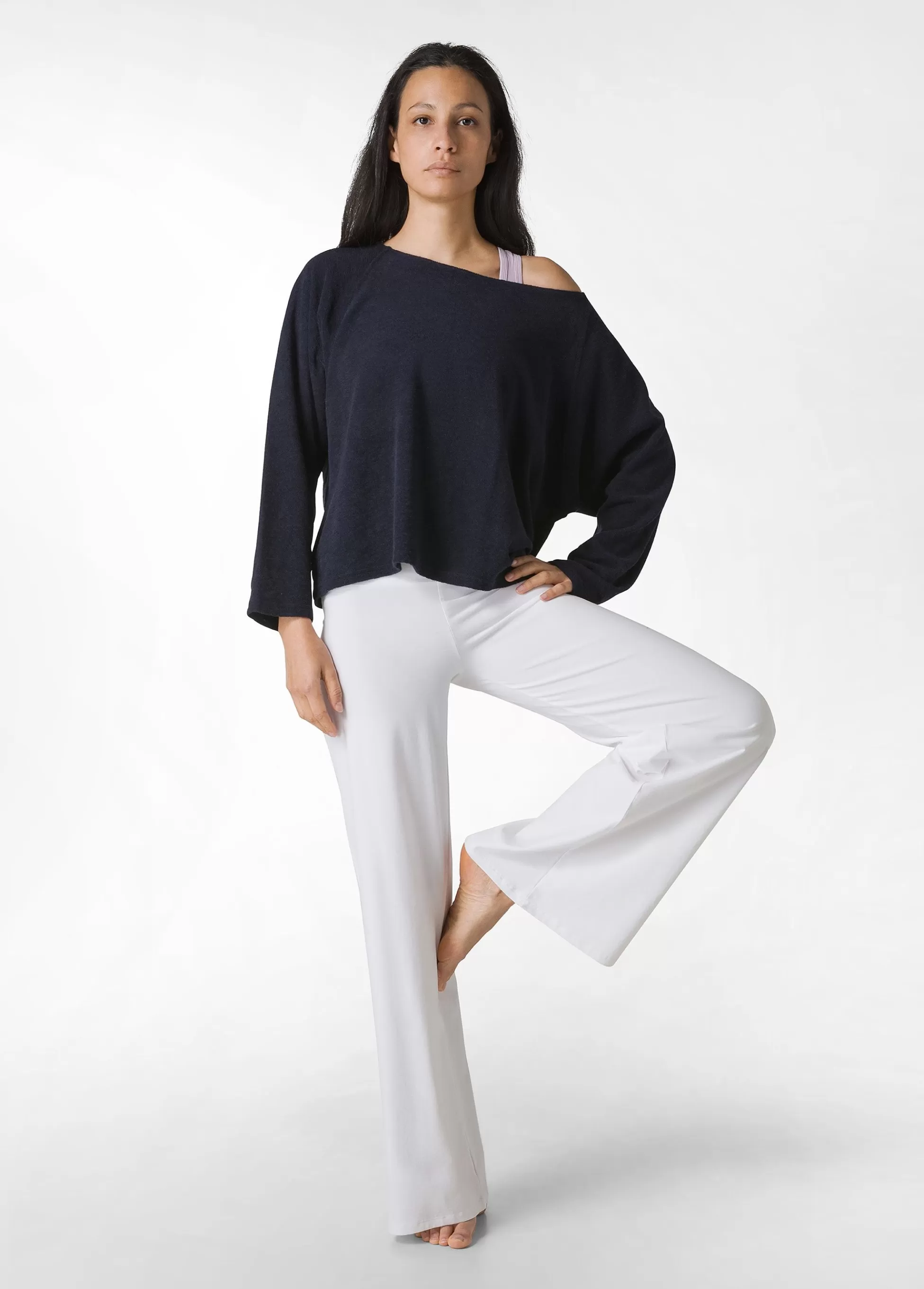 Donna DEHA Pantaloni*Pantalone Gamba Larga In Jersey Bianco