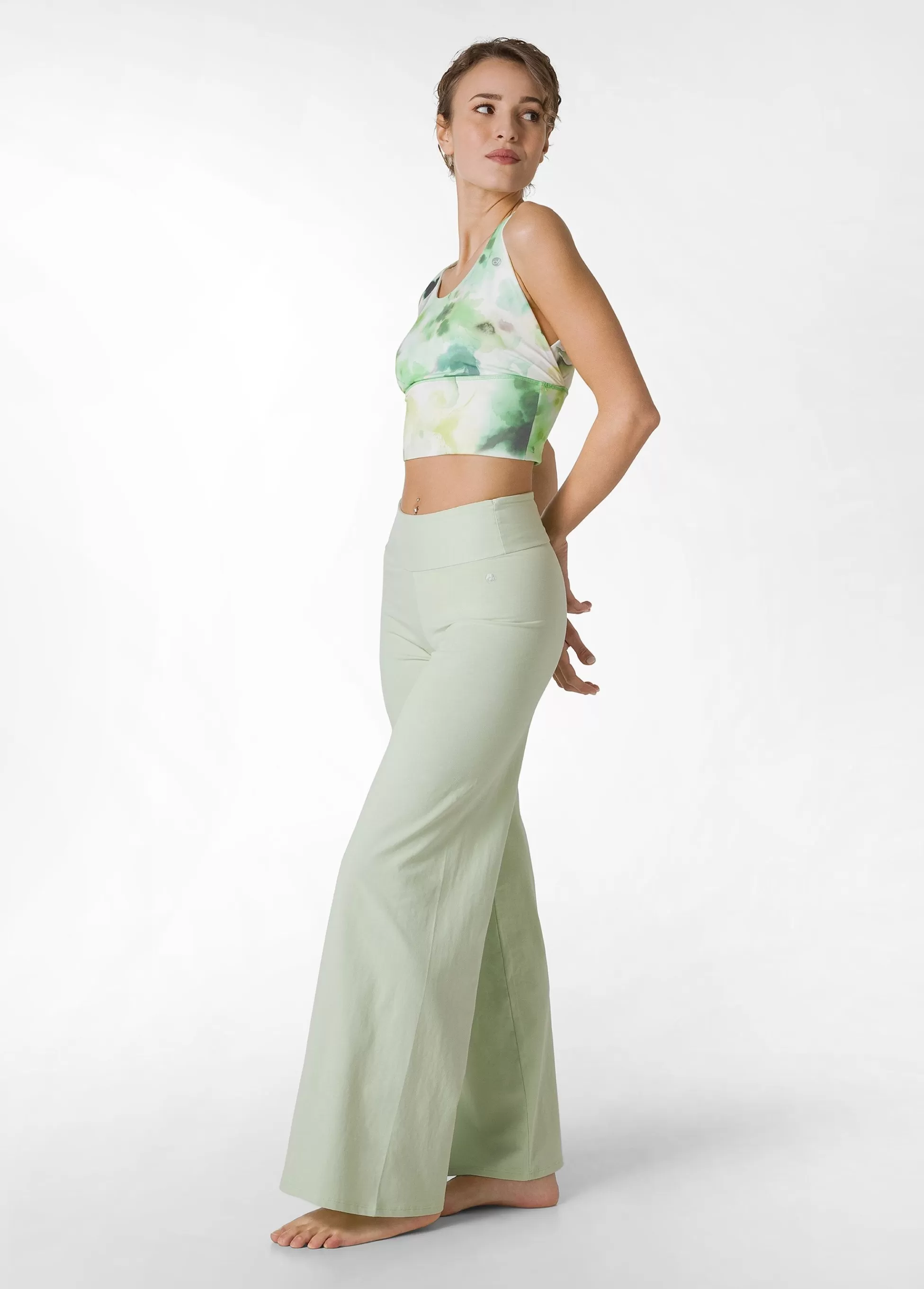 Donna DEHA Pantaloni*Pantalone Gamba Larga In Jersey Verde