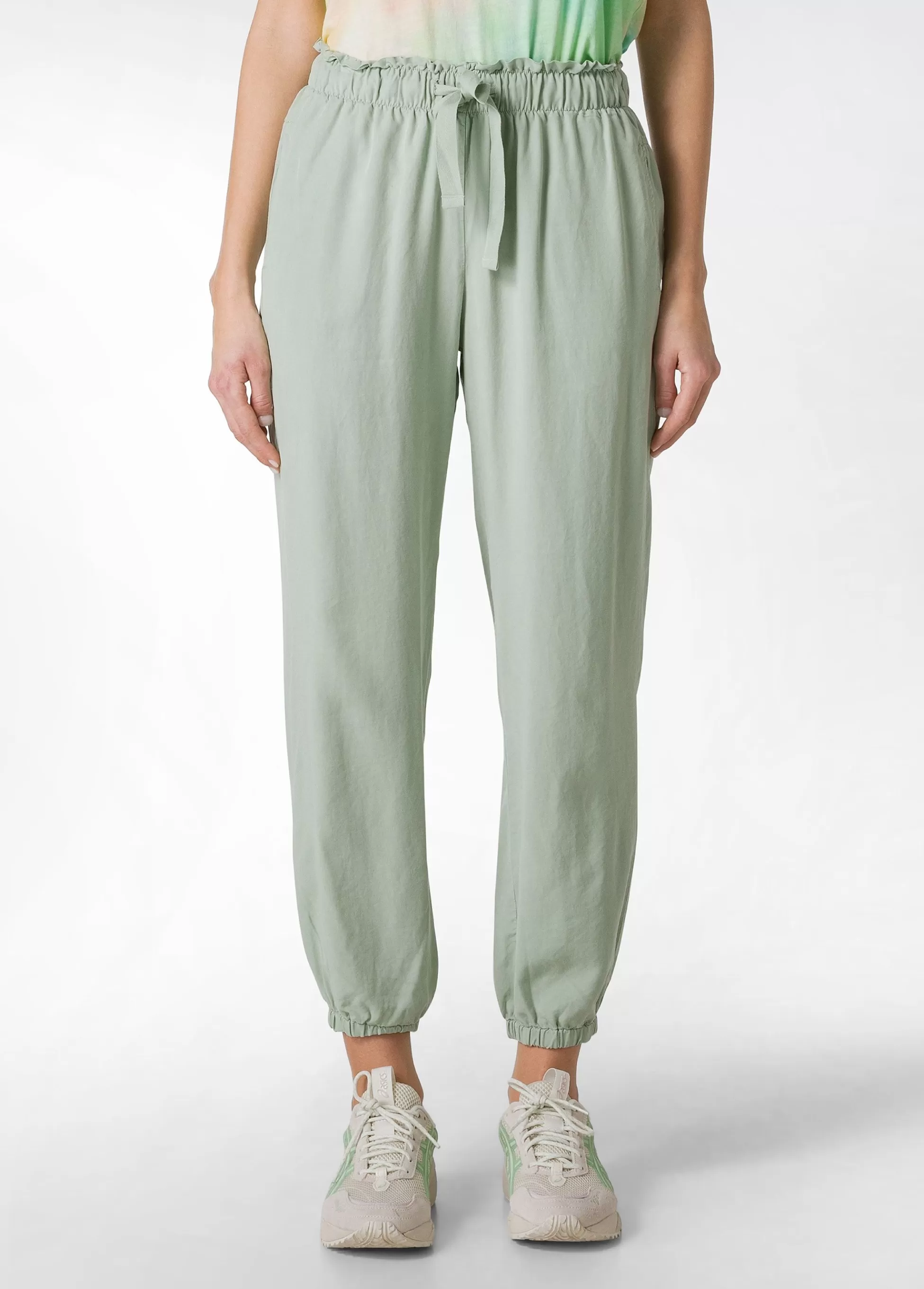 Donna DEHA Pantaloni*Pantalone Jogger In Twill Tencel Verde