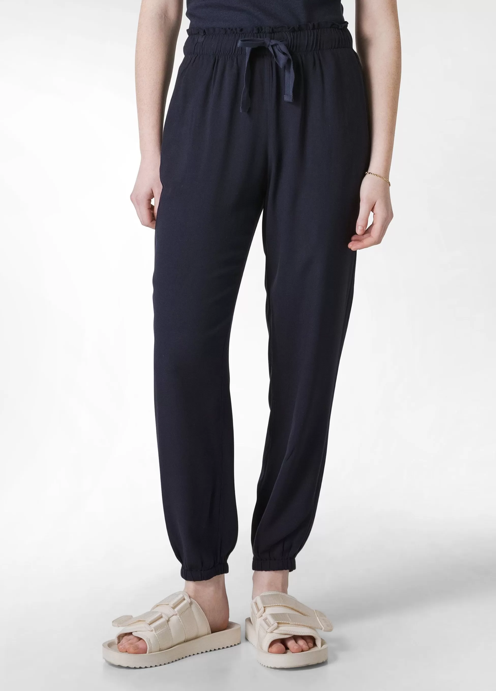 Donna DEHA Pantaloni*Pantalone Jogger In Viscosa Crepe Blu