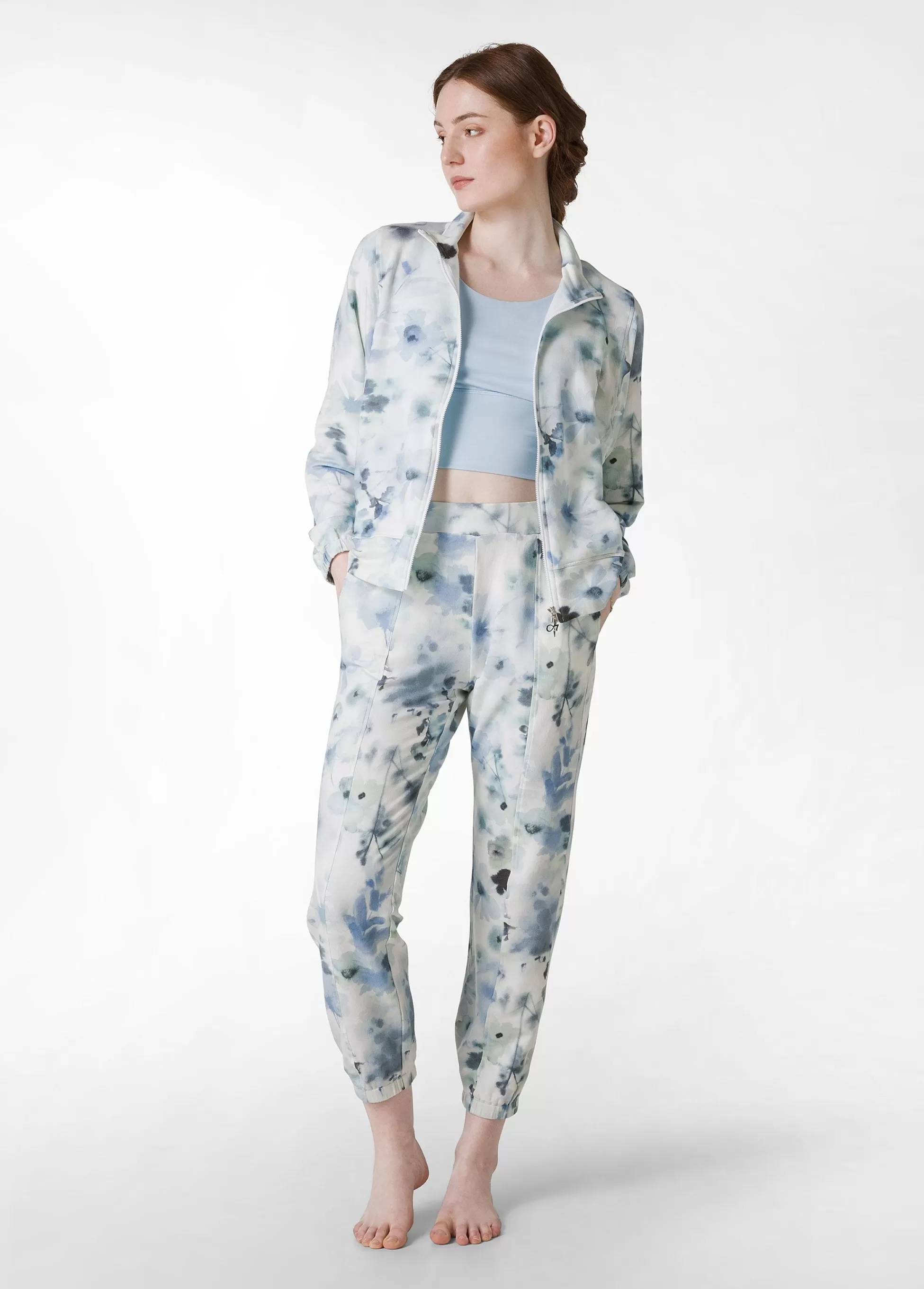 Donna DEHA Pantaloni*Pantalone Morbido Misto Viscosa Stampato Blu