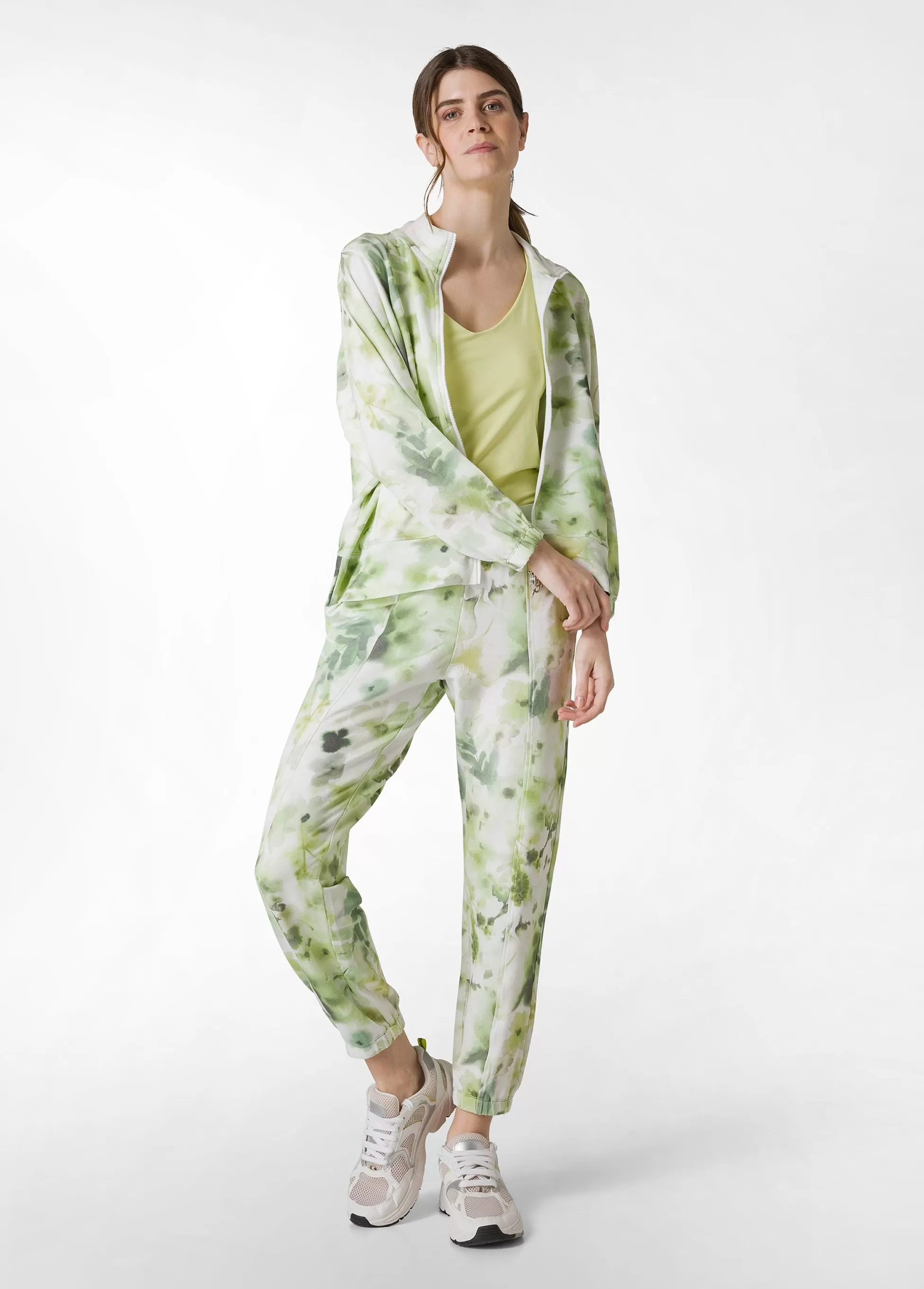 Donna DEHA Pantaloni*Pantalone Morbido Misto Viscosa Stampato Verde