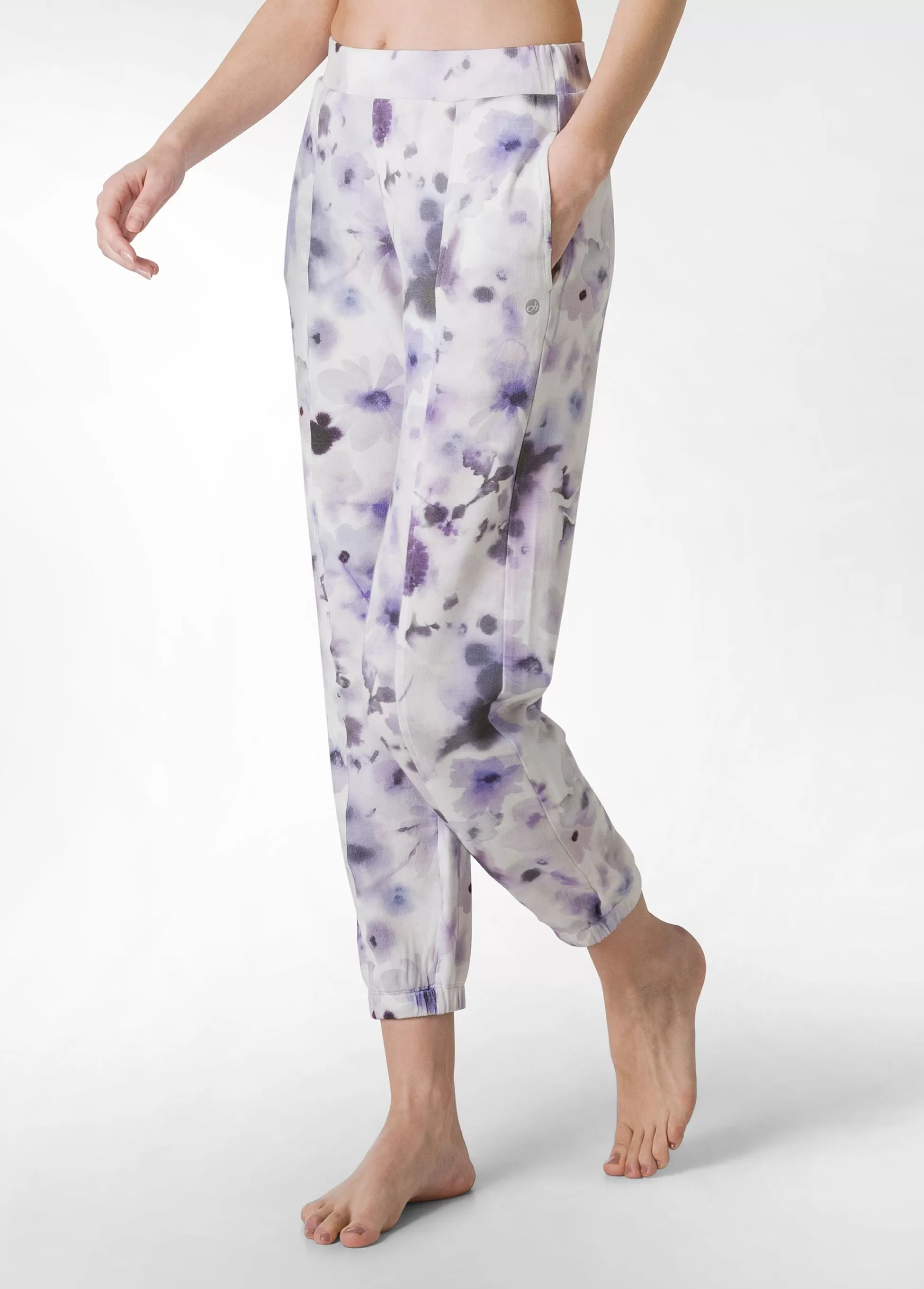 Donna DEHA Pantaloni*Pantalone Morbido Misto Viscosa Stampato Viola