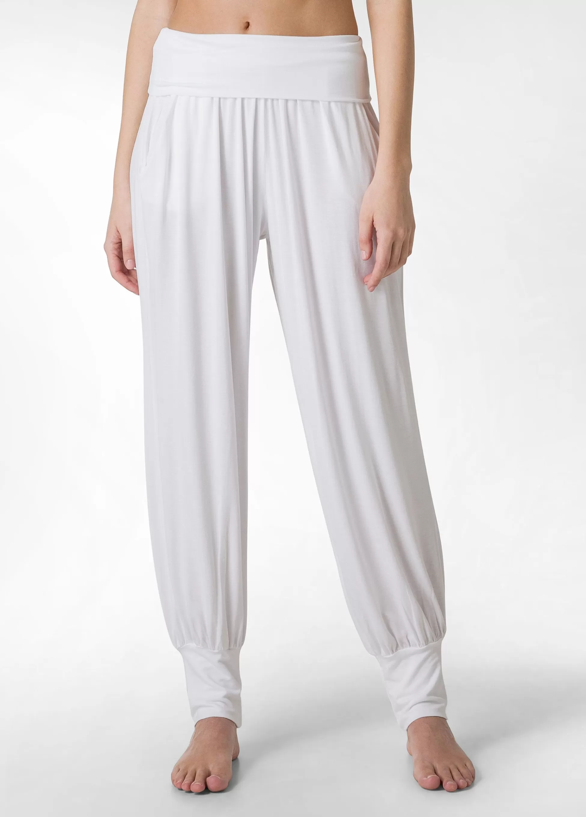 Donna DEHA Pantaloni*Pantalone Odalisca In Viscosa Bianco
