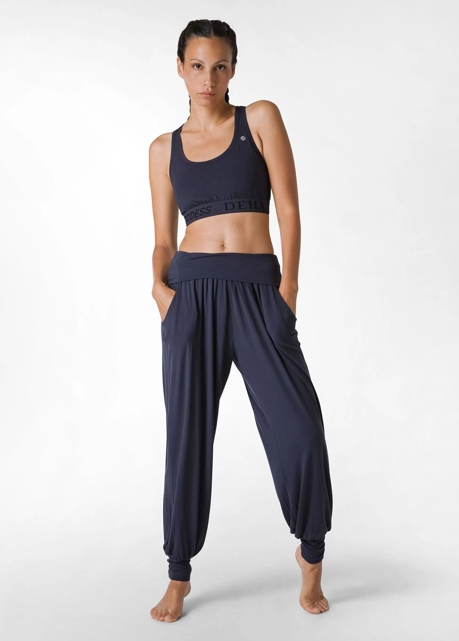 Donna DEHA Pantaloni*Pantalone Odalisca In Viscosa Blu