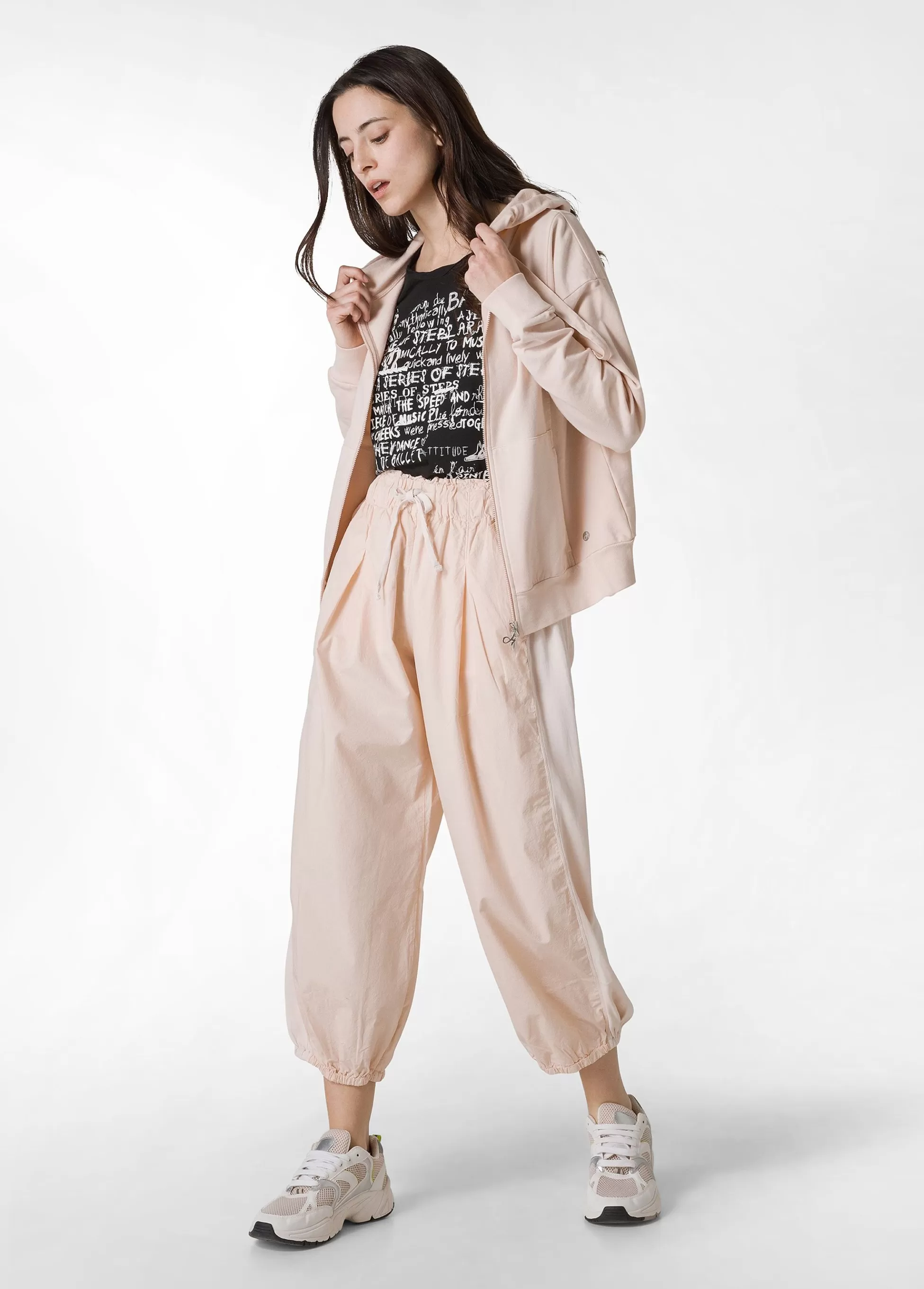 Donna DEHA Pantaloni*Pantalone Relaxed In Popeline E Raso Rosa