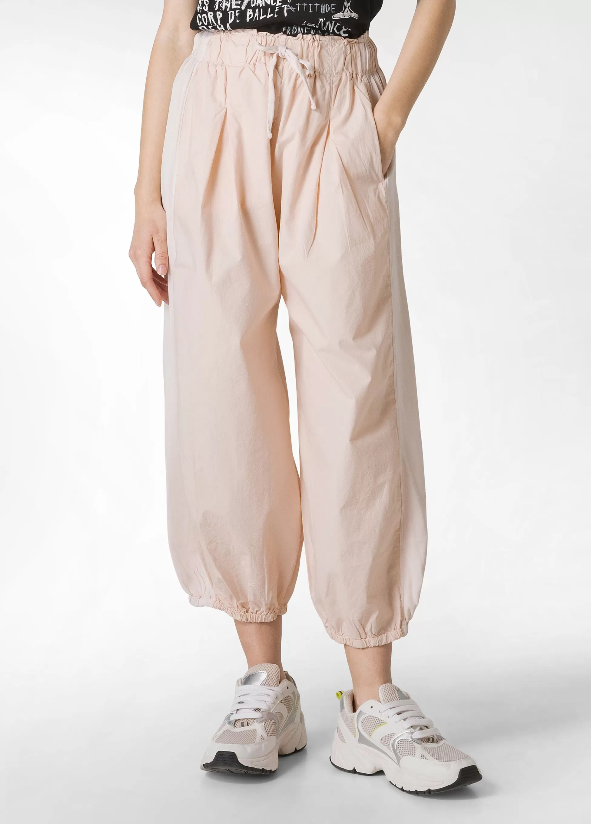 Donna DEHA Pantaloni*Pantalone Relaxed In Popeline E Raso Rosa