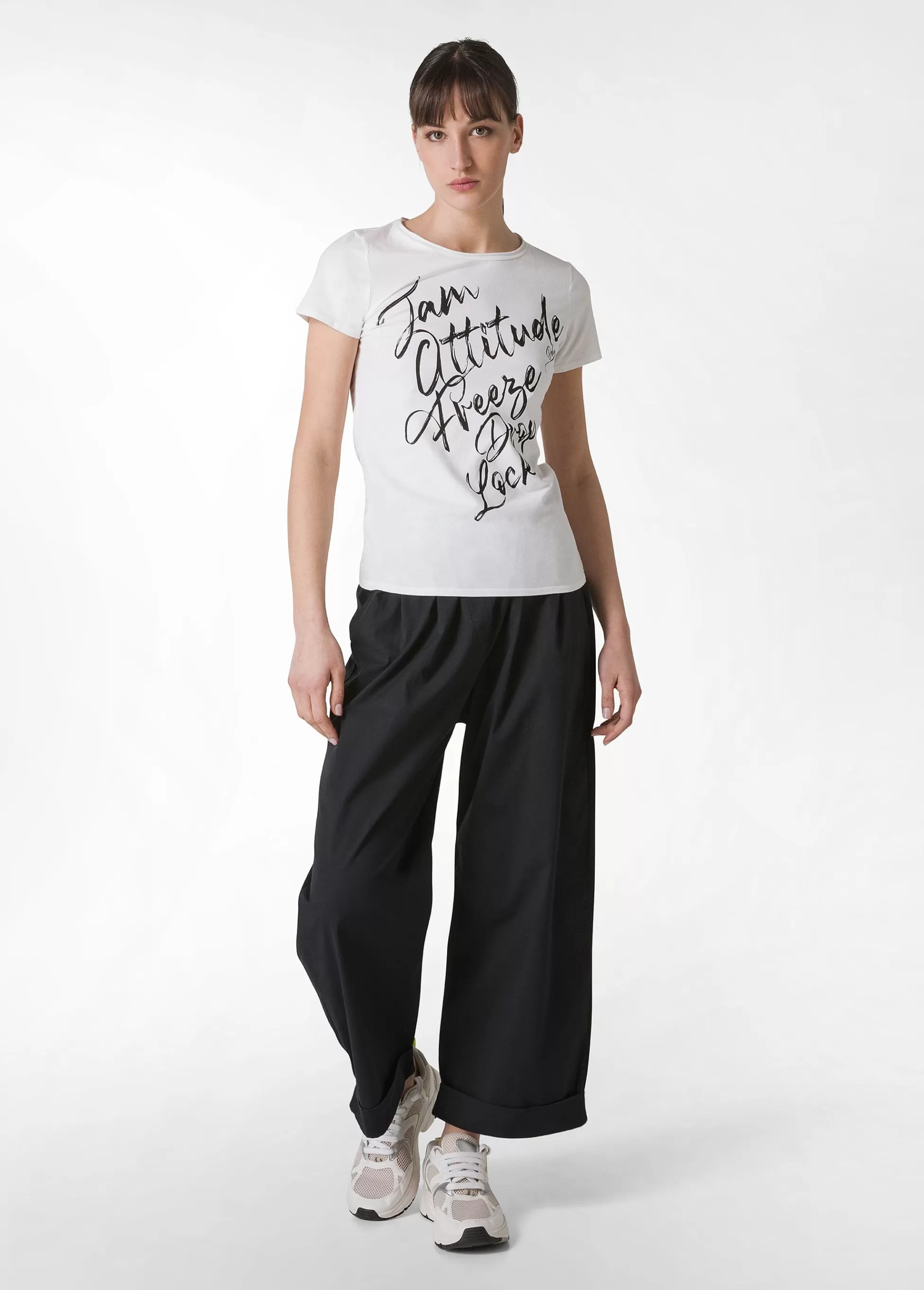 Donna DEHA Pantaloni*Pantalone Relaxed In Popeline Nero