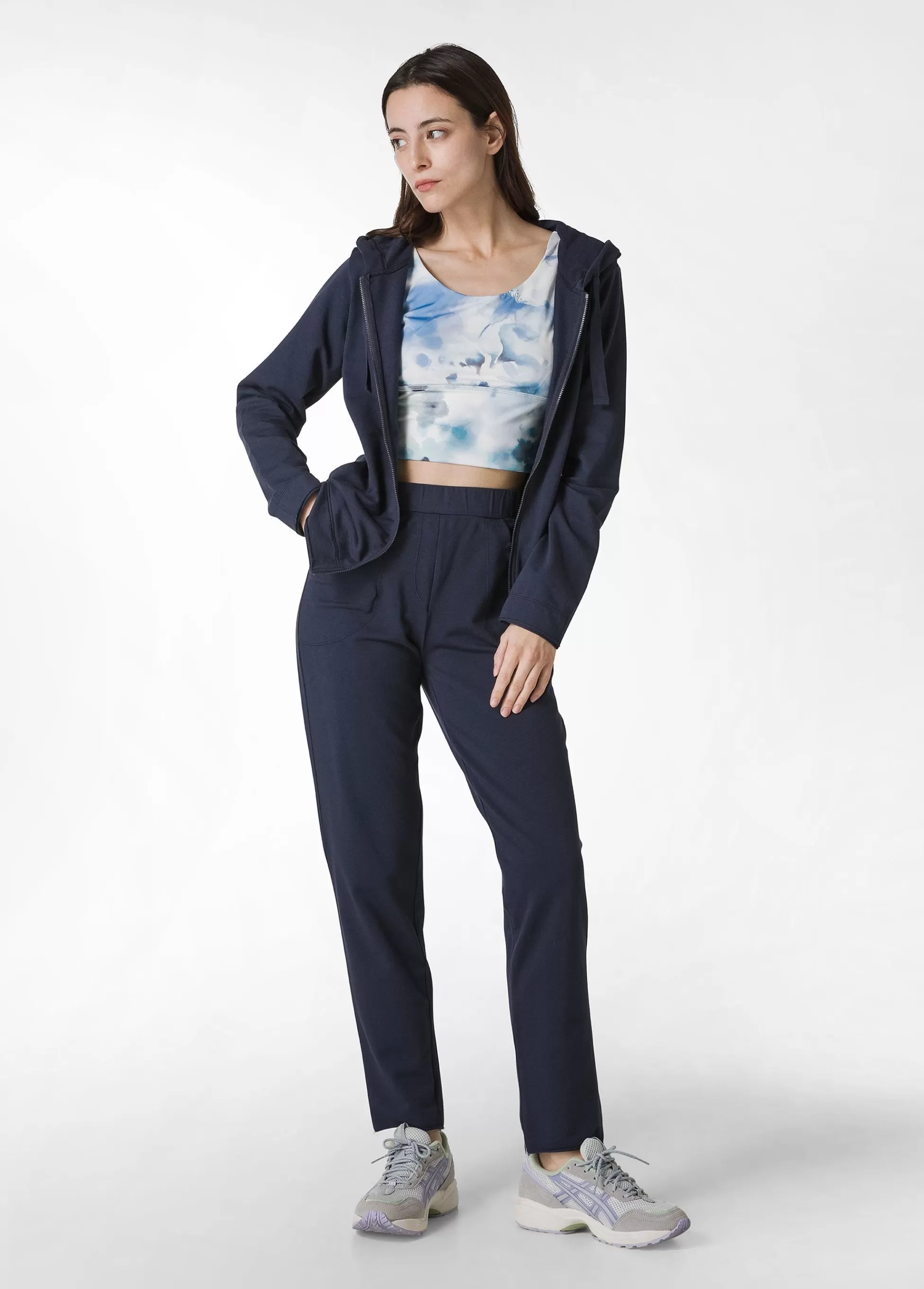 Donna DEHA Pantaloni*Pantalone Slim Fit In Felpa Leggera Blu
