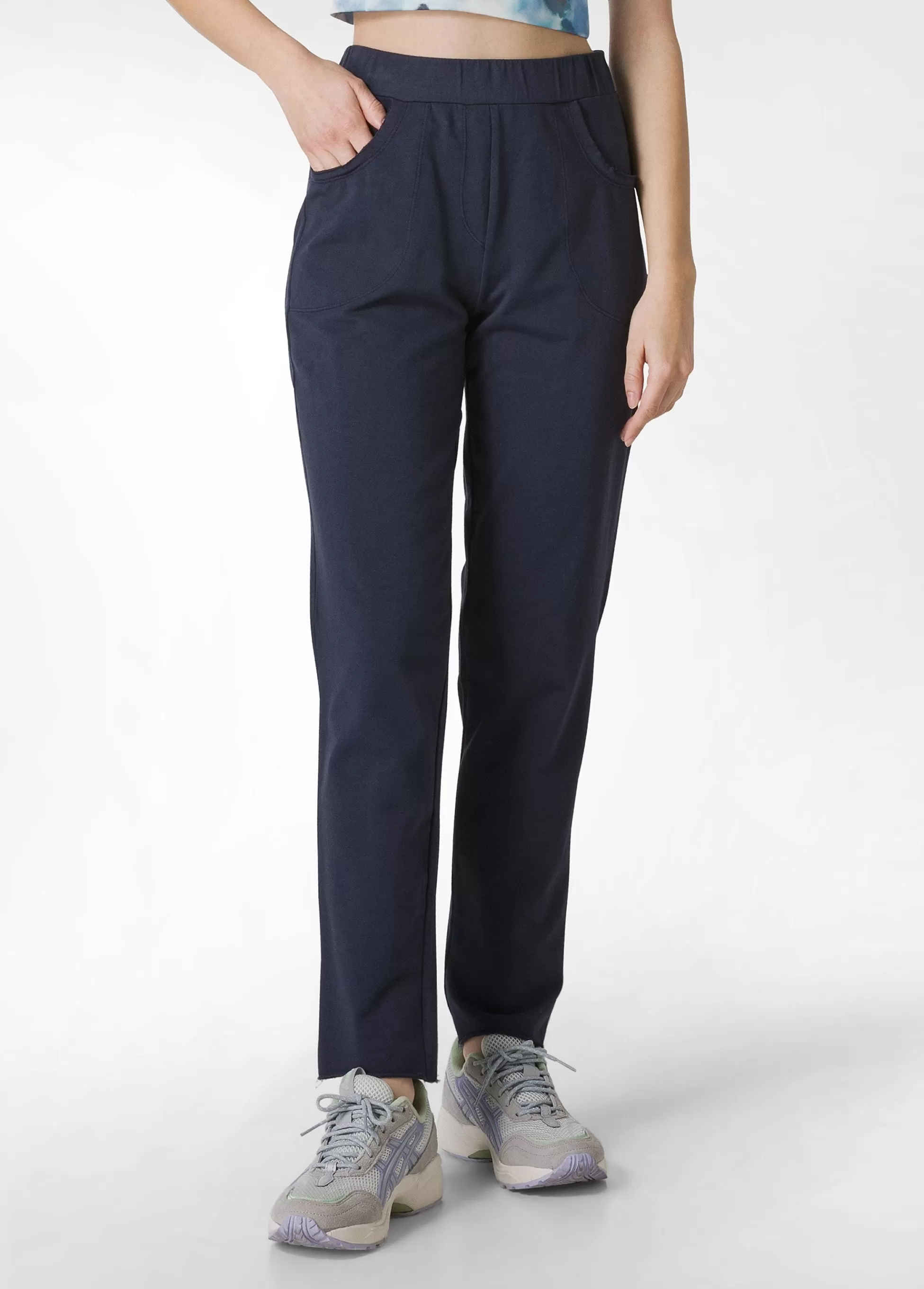 Donna DEHA Pantaloni*Pantalone Slim Fit In Felpa Leggera Blu