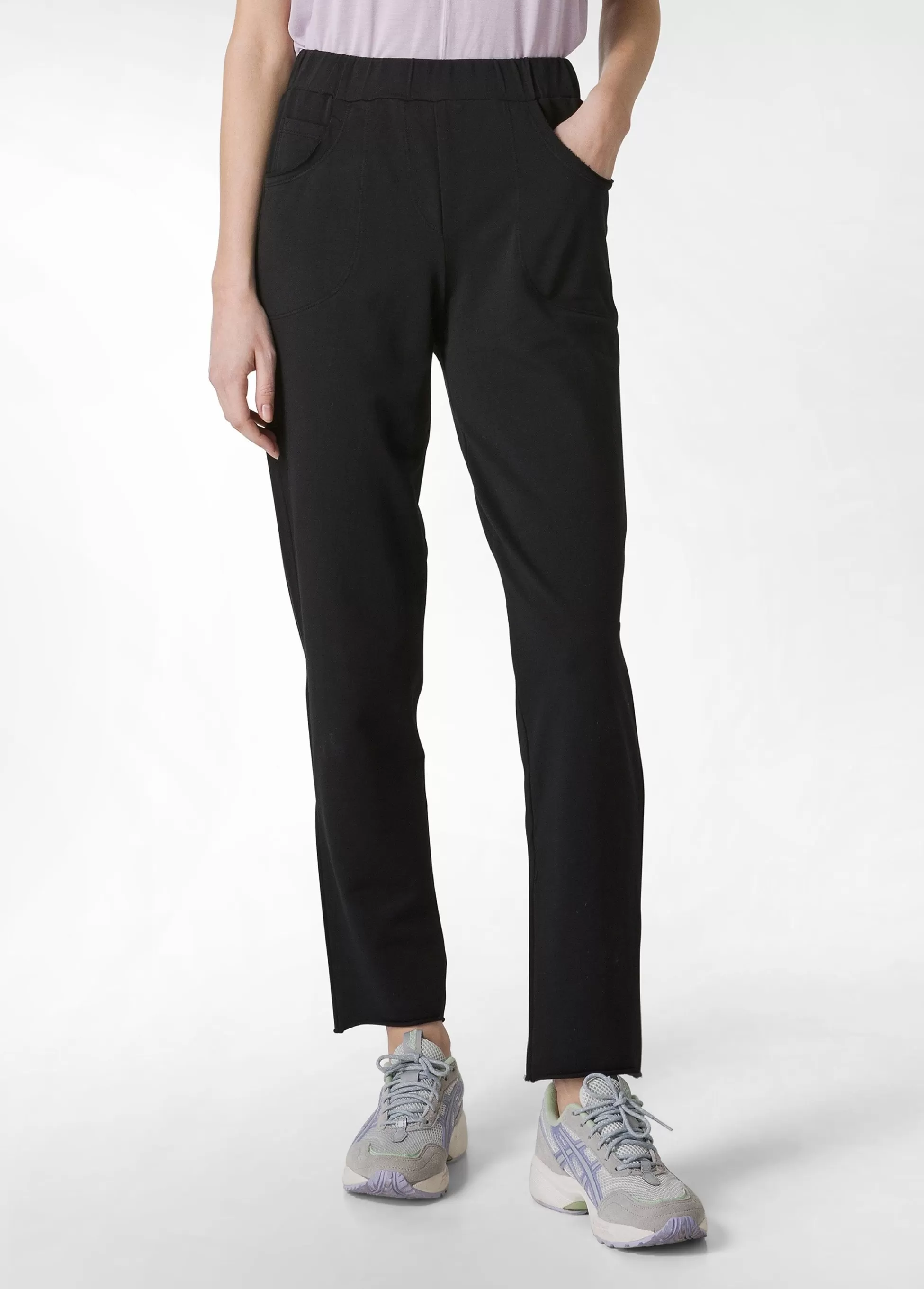 Donna DEHA Pantaloni*Pantalone Slim Fit In Felpa Leggera Nero