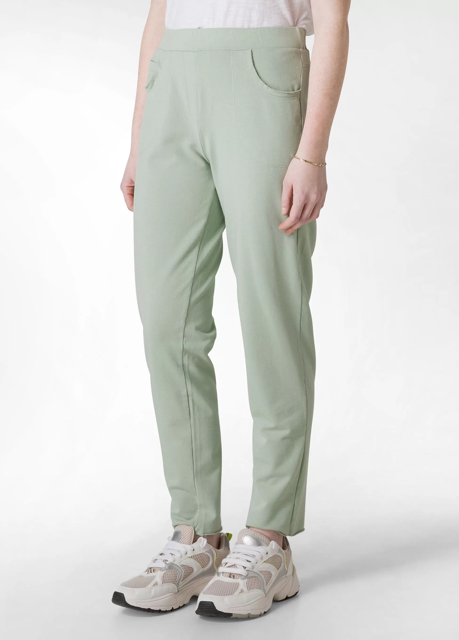 Donna DEHA Pantaloni*Pantalone Slim Fit In Felpa Leggera Verde