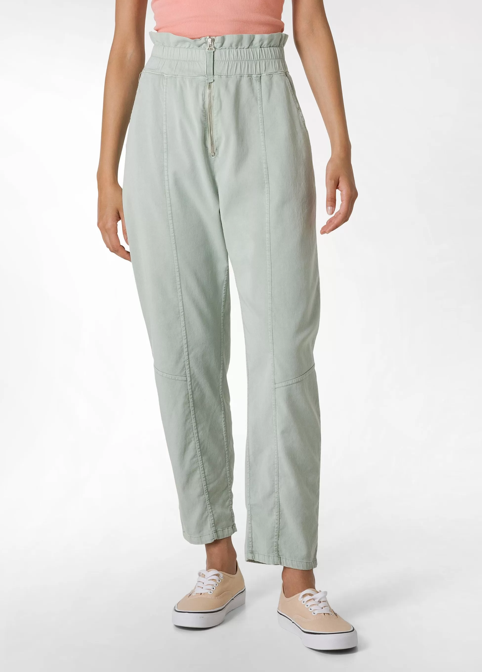 Donna DEHA Pantaloni*Pantalone Vita Alta In Gabardine Vintage Verde
