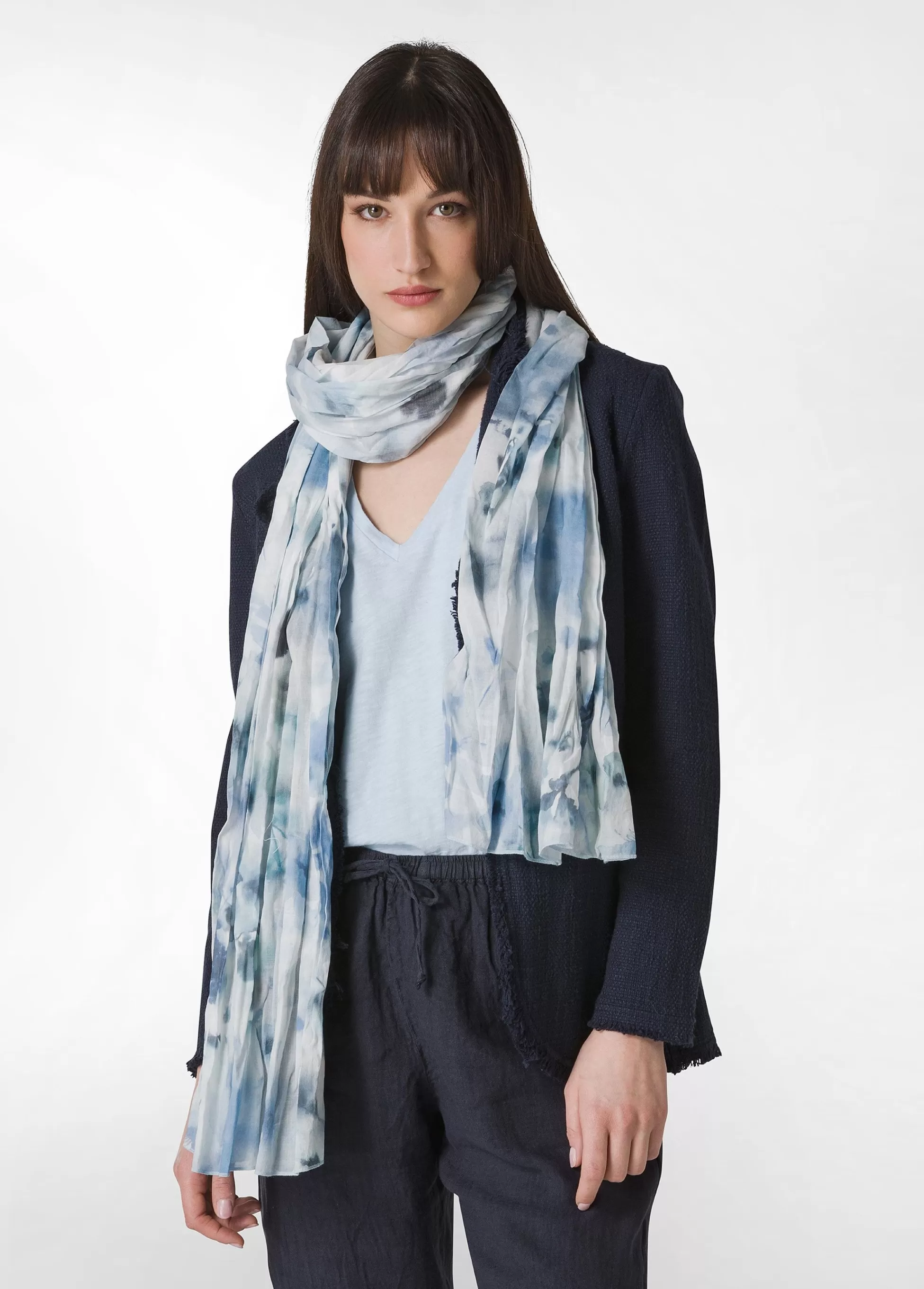 Donna DEHA Accessori*Pashmina In Mussola Stampata Blu