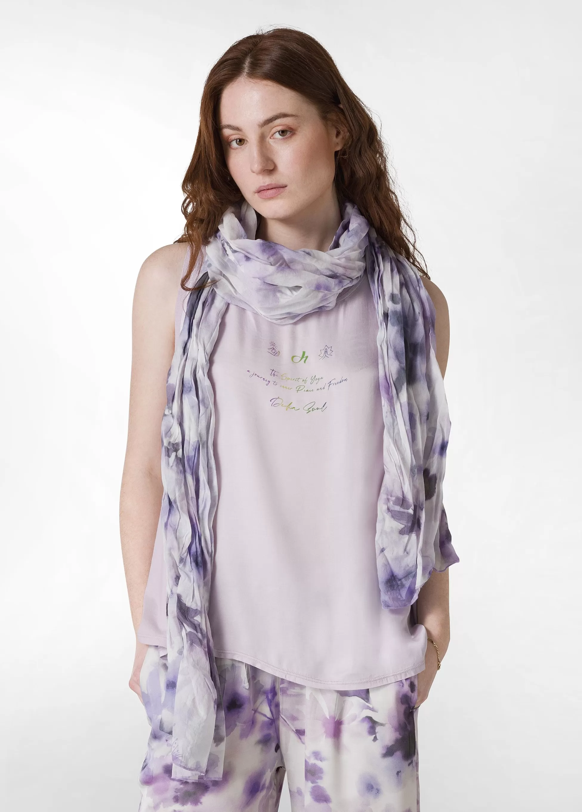 Donna DEHA Accessori*Pashmina In Mussola Stampata Viola