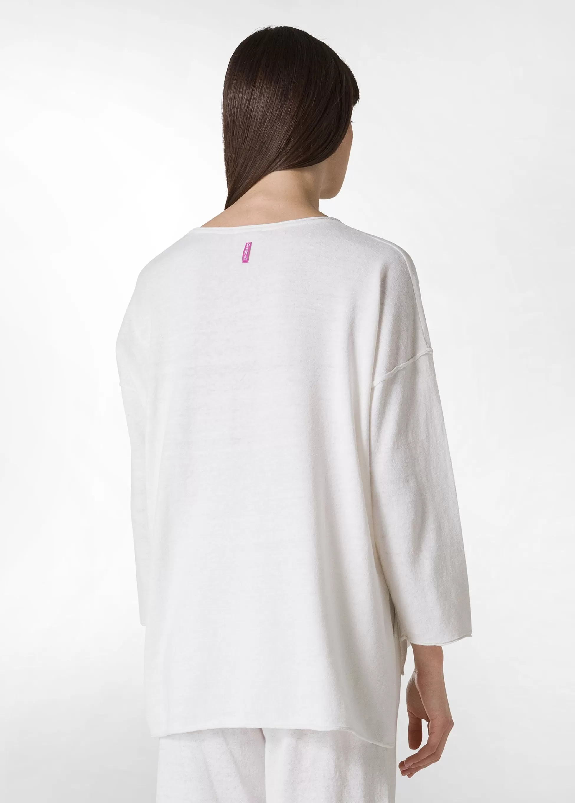 Donna DEHA Felpe & Maglieria*Pullover Ampio In Lino Bianco