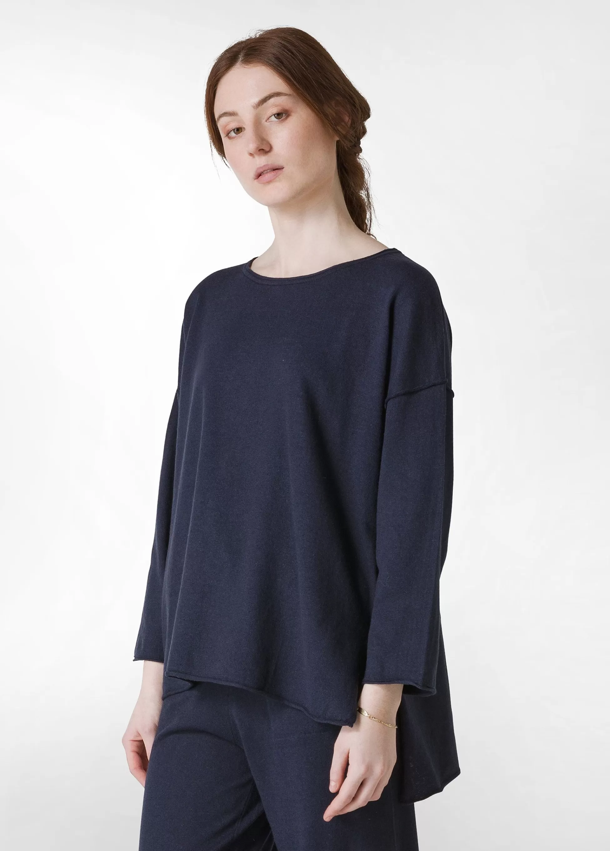 Donna DEHA Felpe & Maglieria*Pullover Ampio In Lino Blu