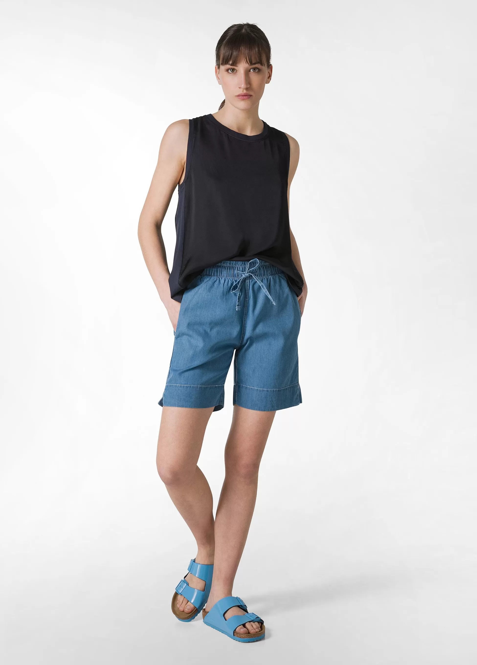 Donna DEHA Bermuda*Shorts In Denim Lyocell Blu