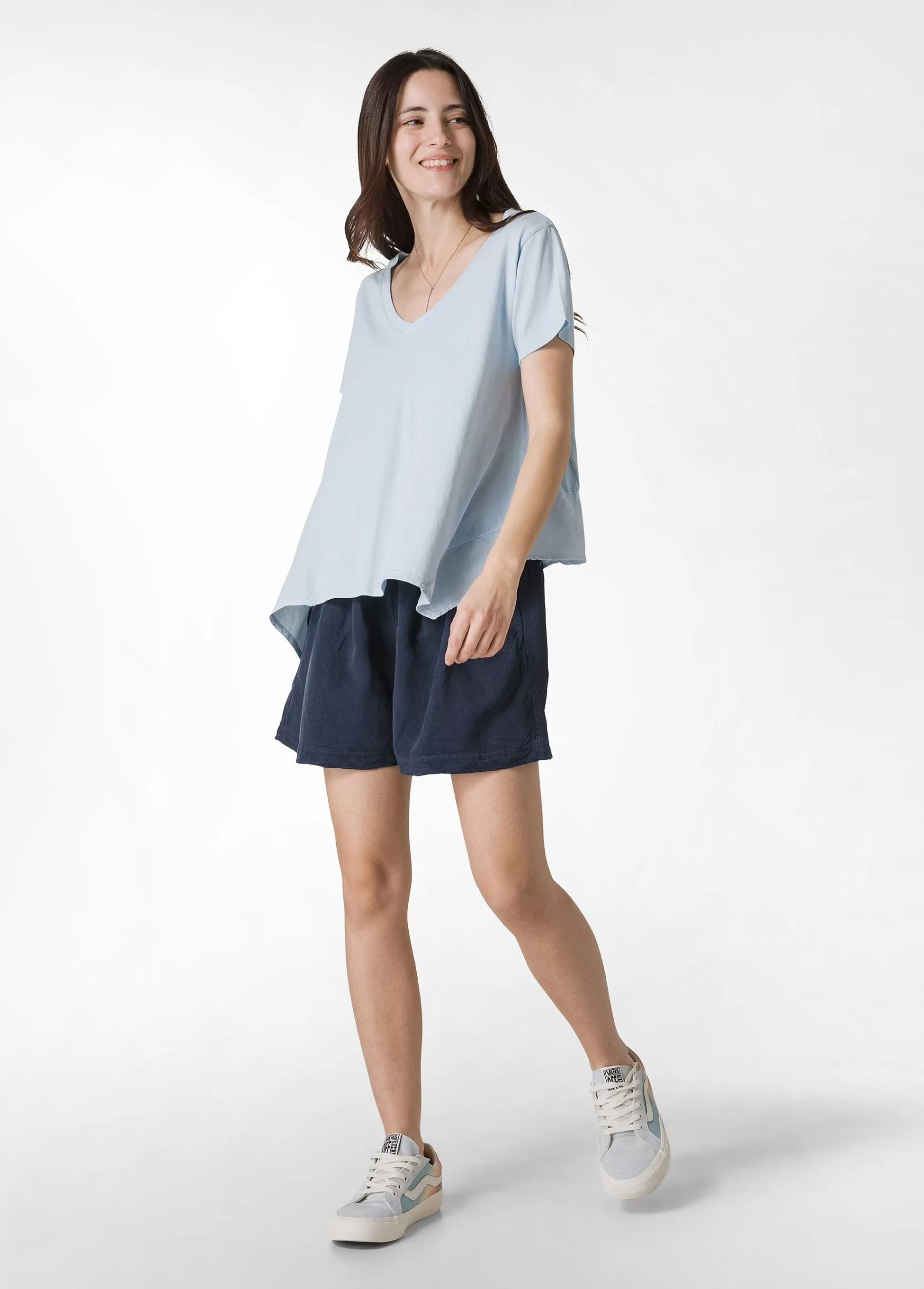 Donna DEHA Bermuda*Shorts In Misto Lino E Lyocell Blu
