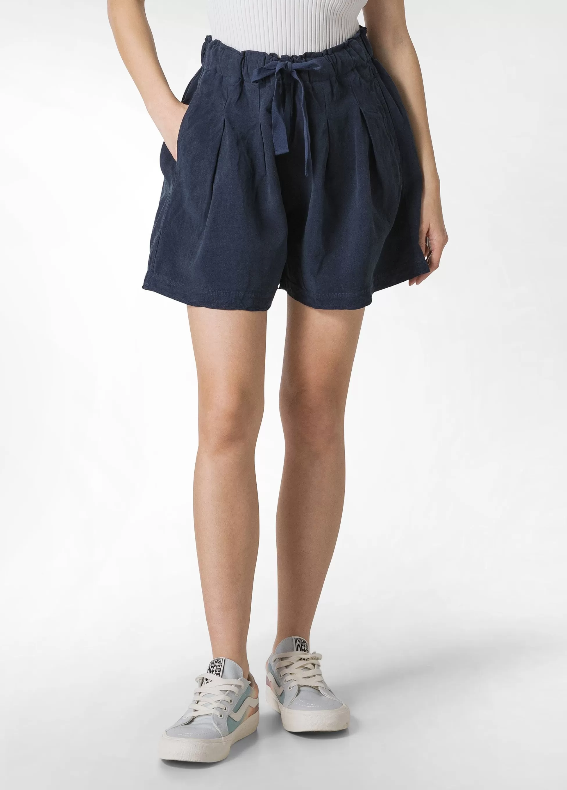 Donna DEHA Bermuda*Shorts In Misto Lino E Lyocell Blu