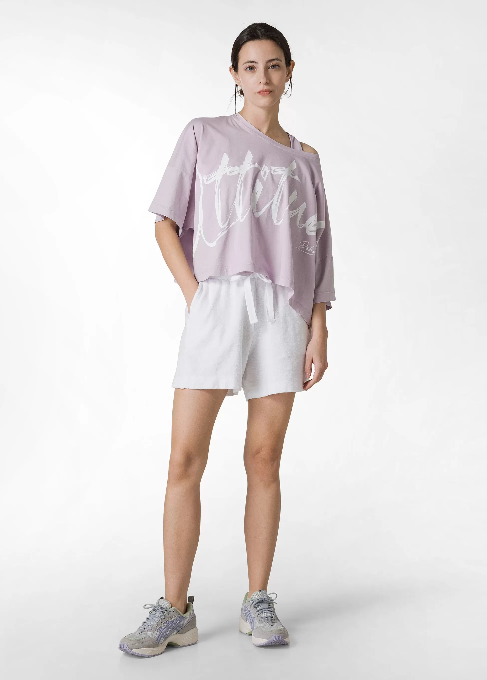 Donna DEHA Pantaloncini Sportivi*Shorts In Spugna Bianco