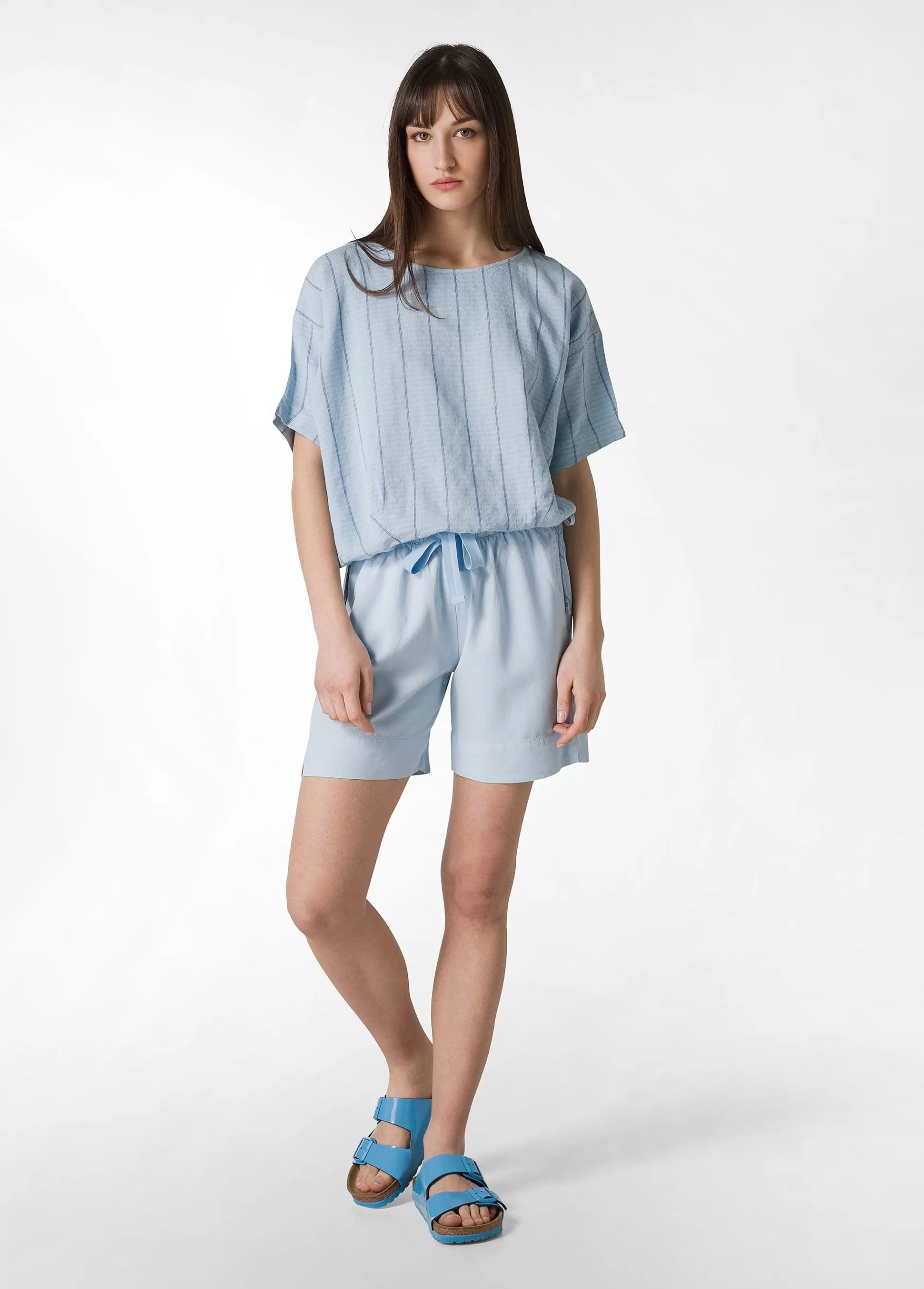 Donna DEHA Bermuda*Shorts In Twill Tencel Blu