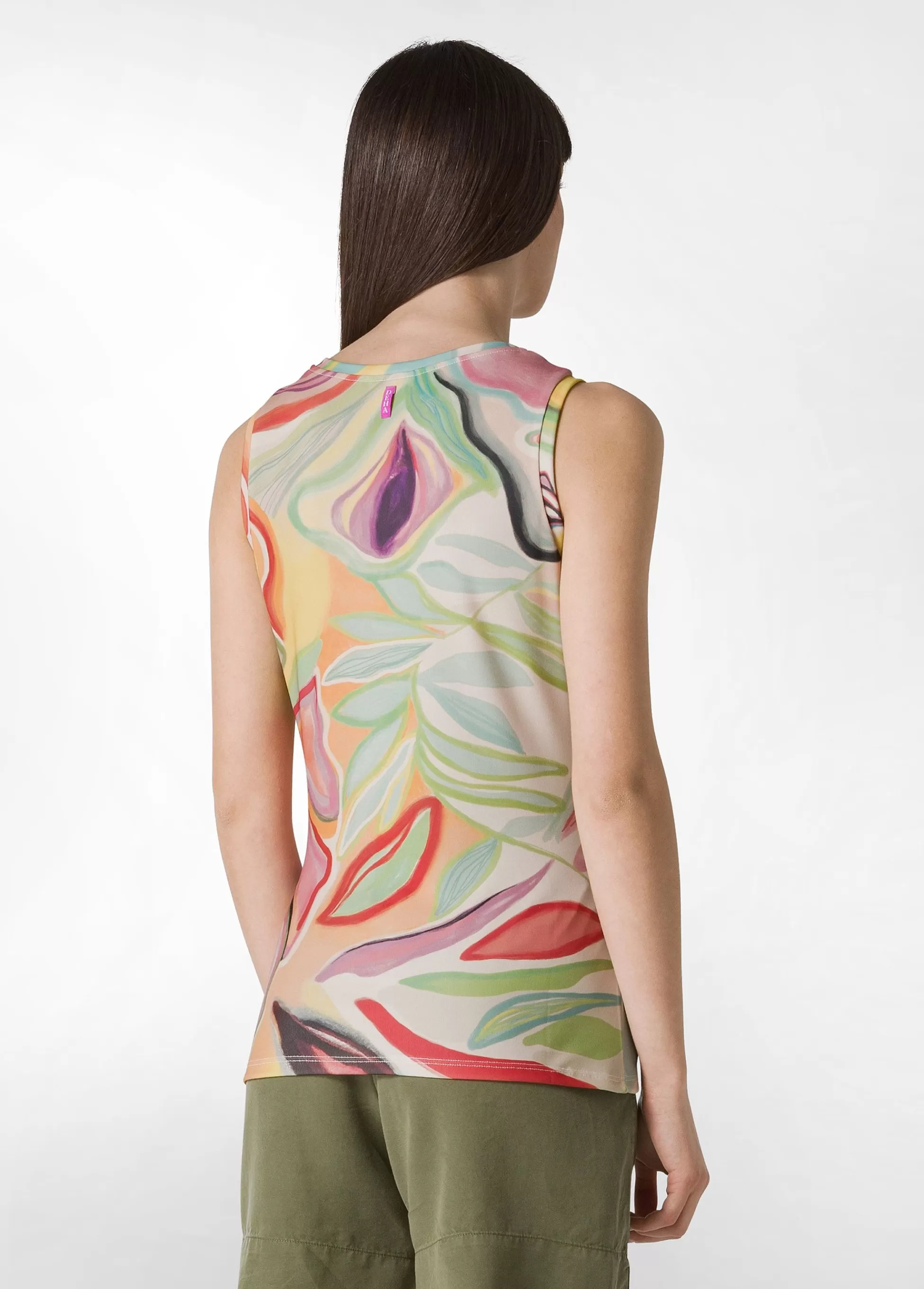 Donna DEHA Top & T-Shirts*Top Arricciato Stampato Verde