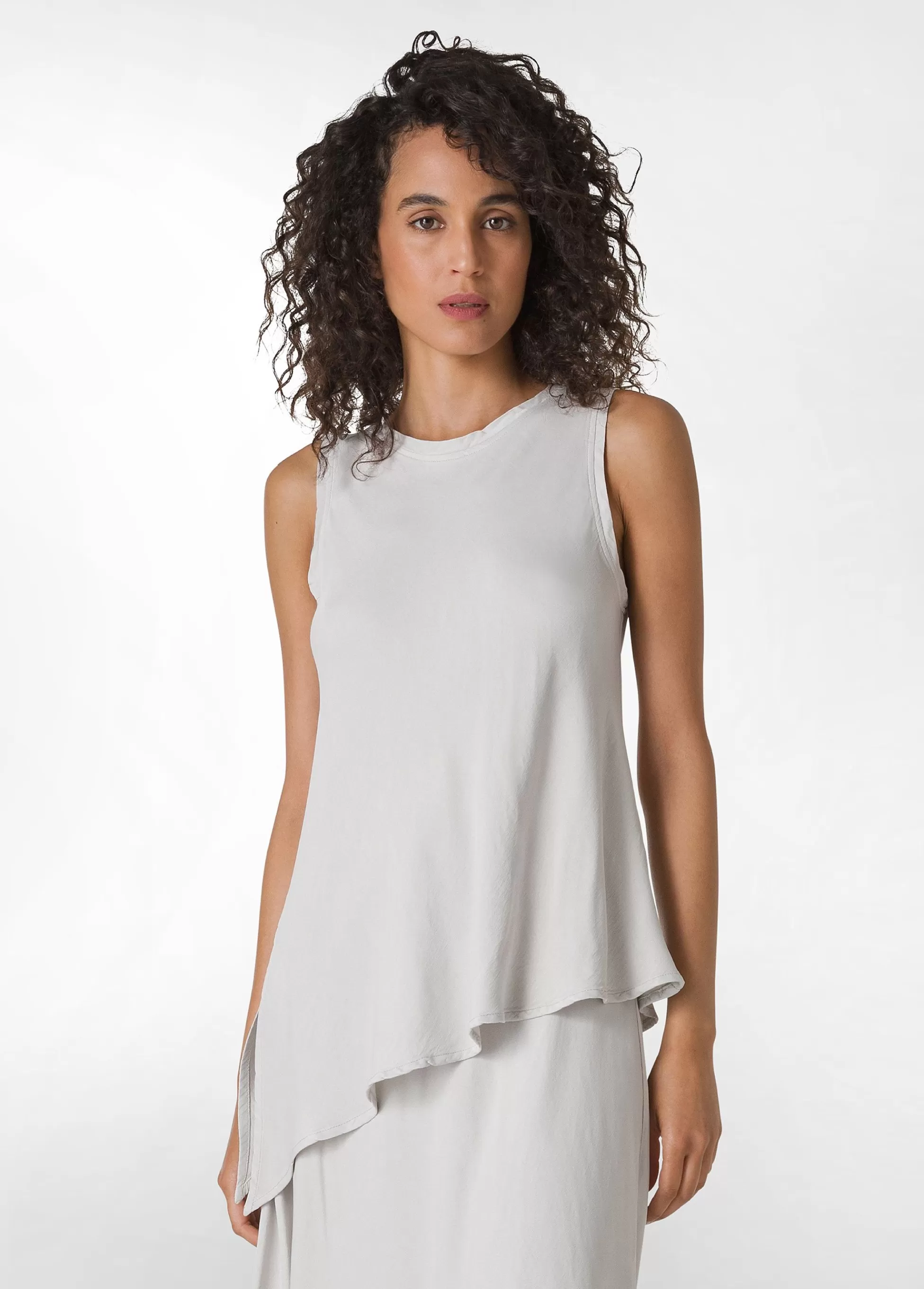 Donna DEHA Top & T-Shirts*Top Asimmetrico In Raso Grigio