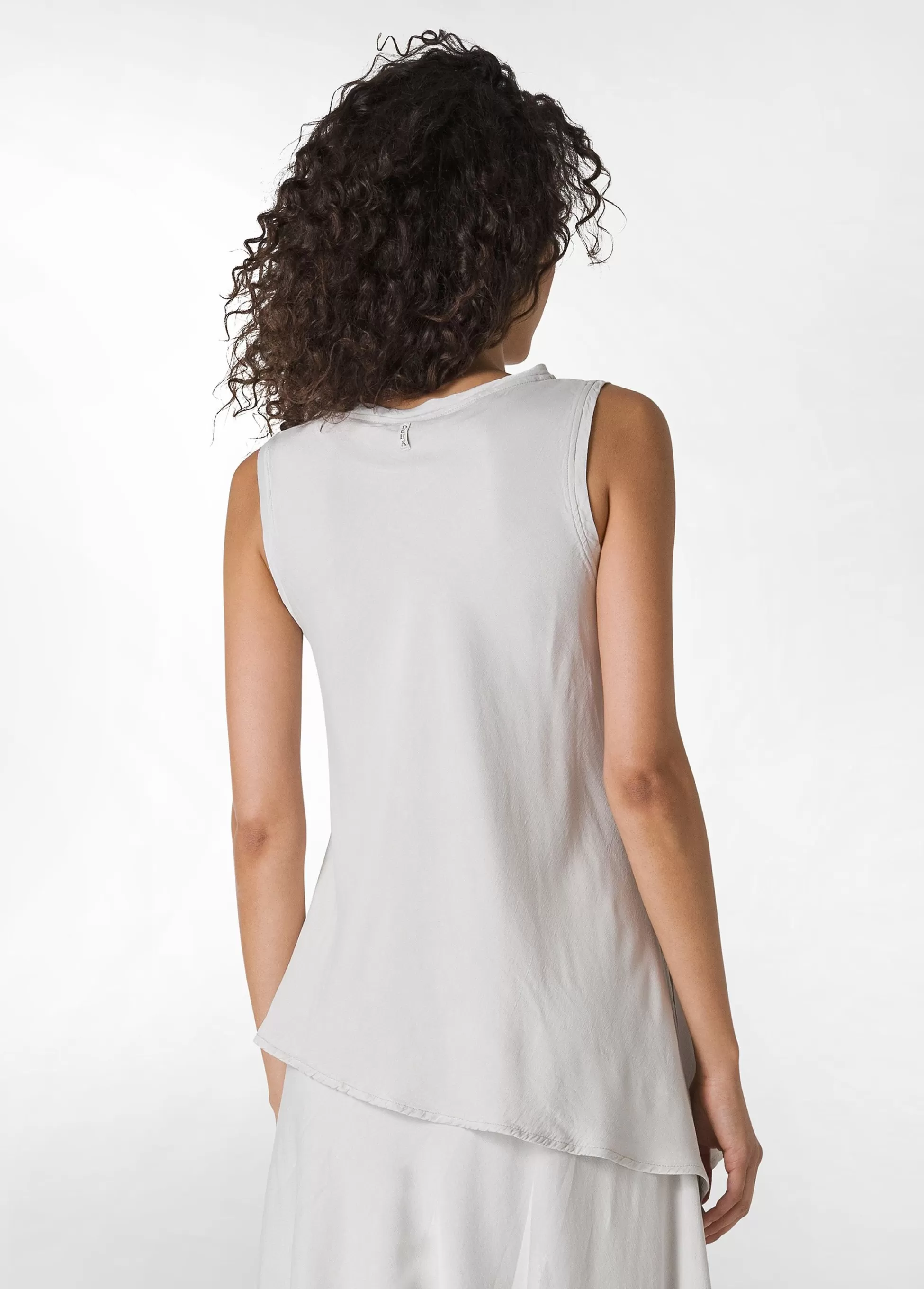 Donna DEHA Top & T-Shirts*Top Asimmetrico In Raso Grigio