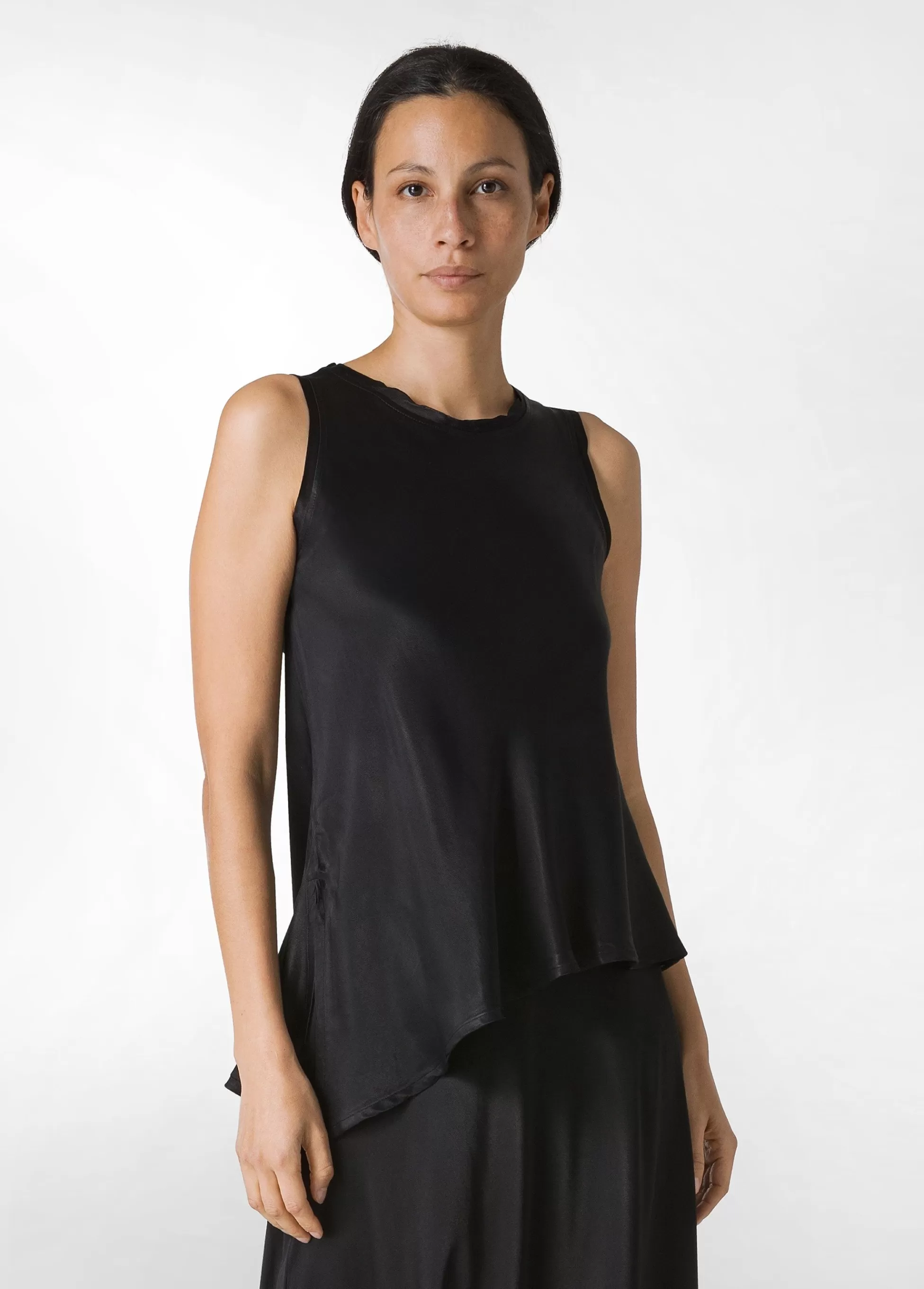 Donna DEHA Top & T-Shirts*Top Asimmetrico In Raso Nero
