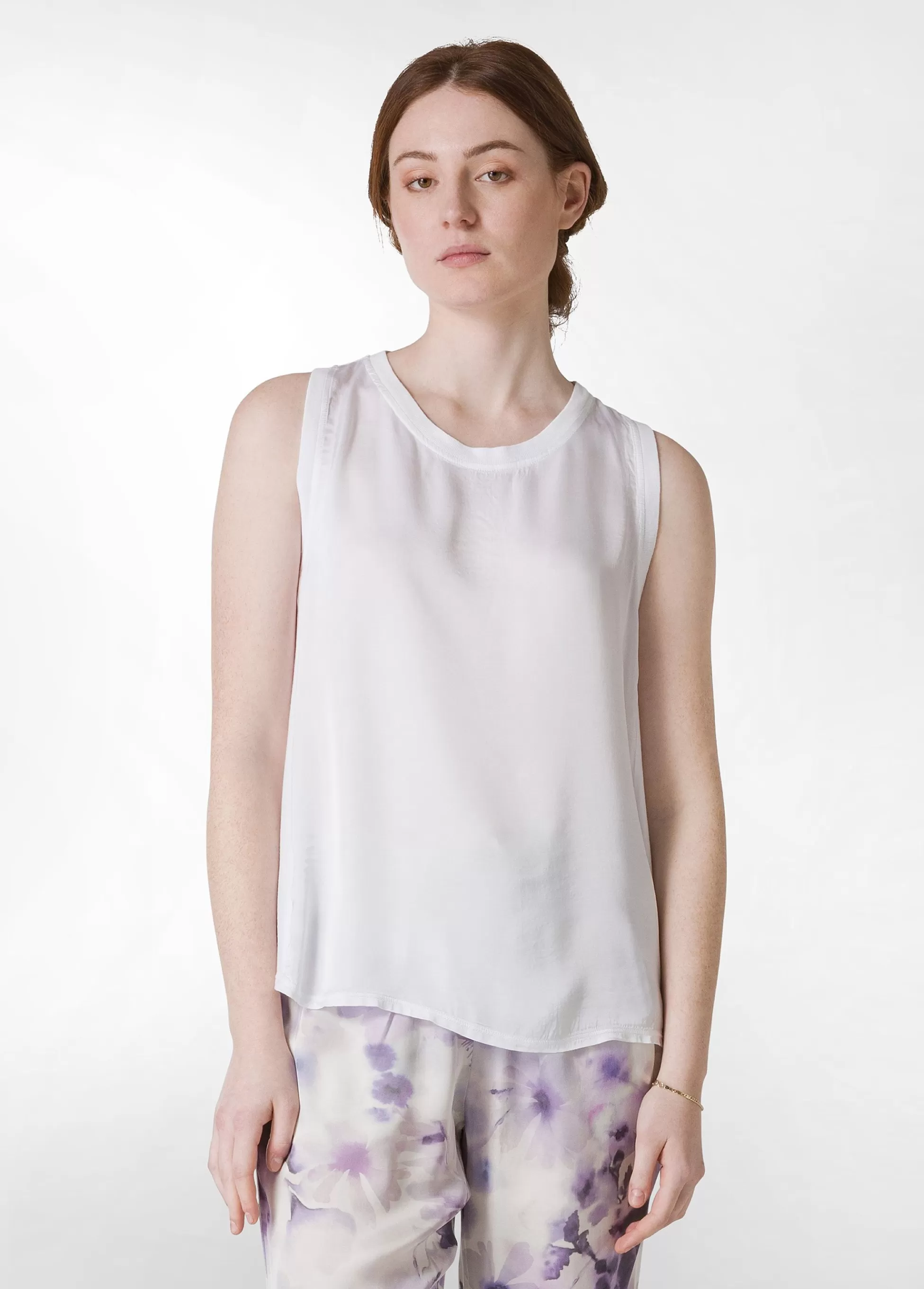 Donna DEHA Top & T-Shirts*Top Con Inserti In Raso Bianco