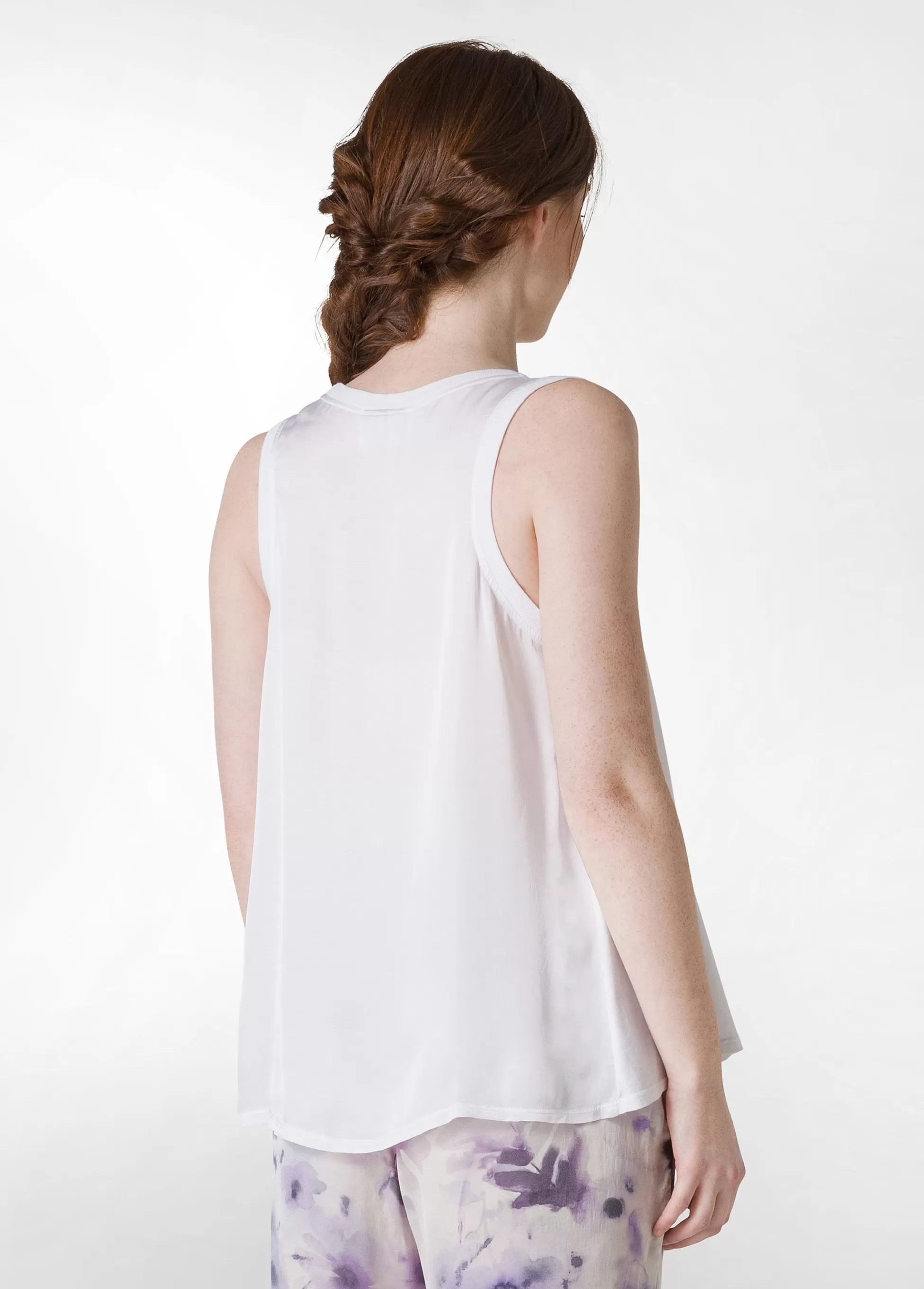 Donna DEHA Top & T-Shirts*Top Con Inserti In Raso Bianco