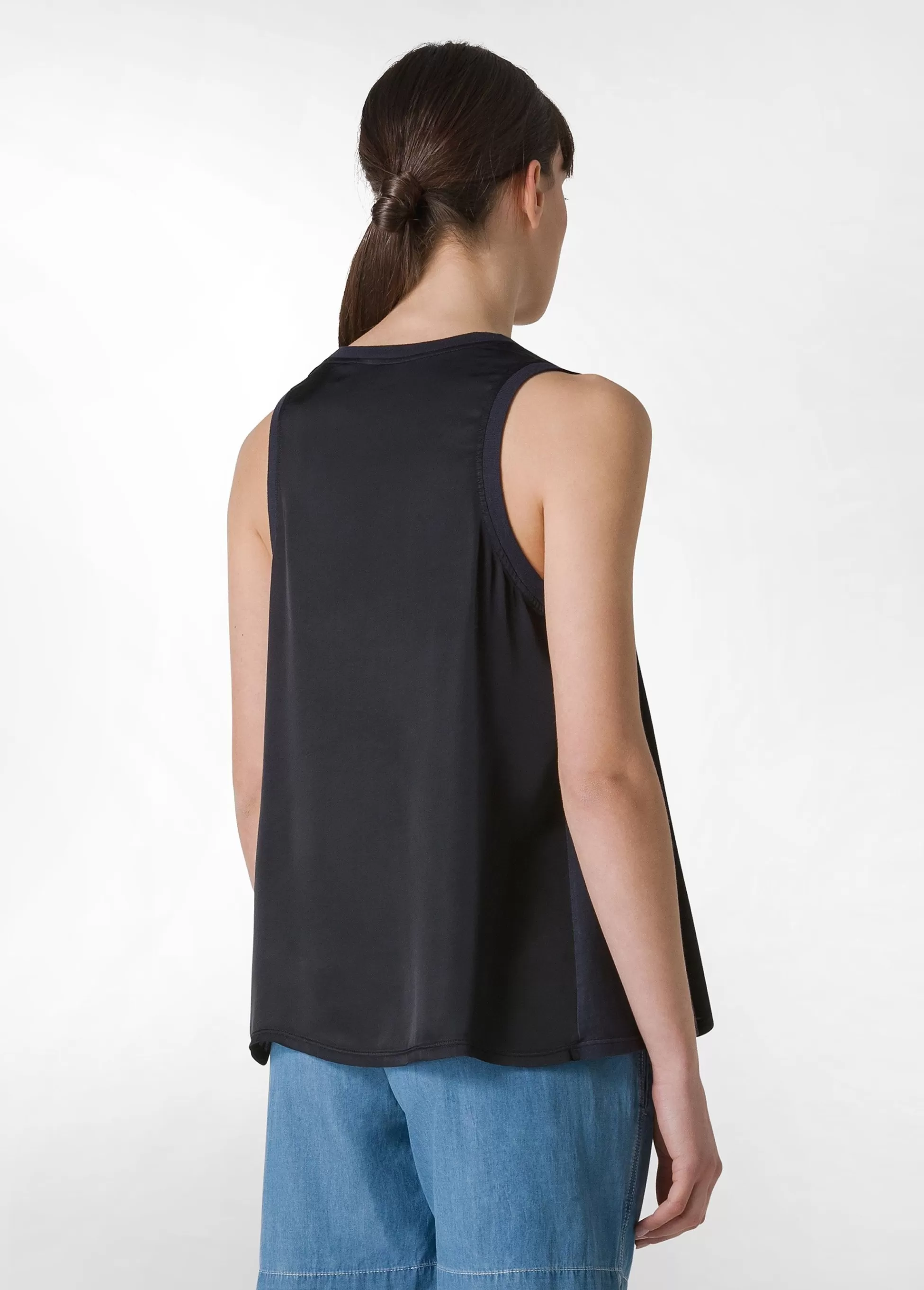 Donna DEHA Top & T-Shirts*Top Con Inserti In Raso Blu