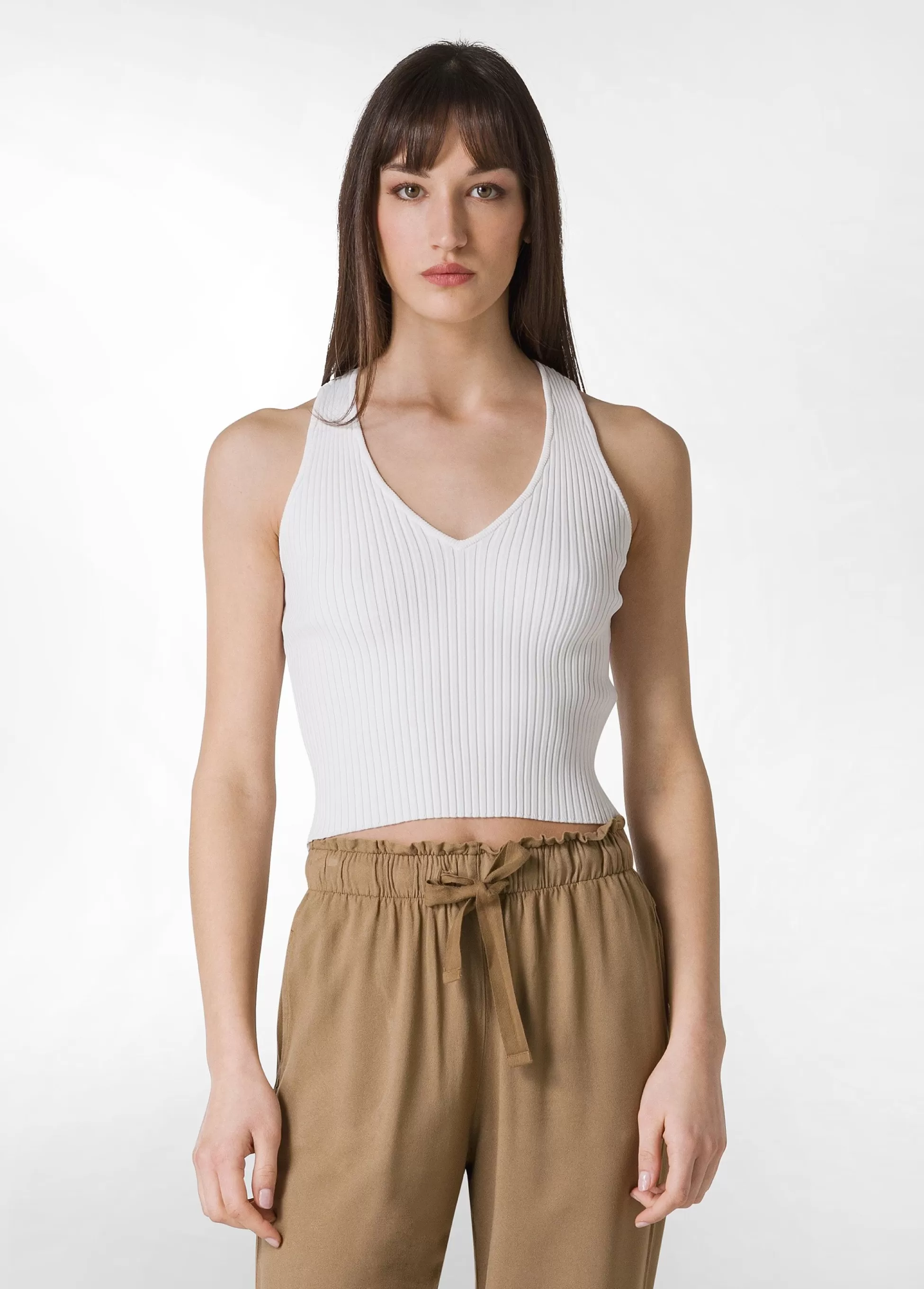 Donna DEHA Felpe & Maglieria*Top In Maglia Di Rayon Bianco