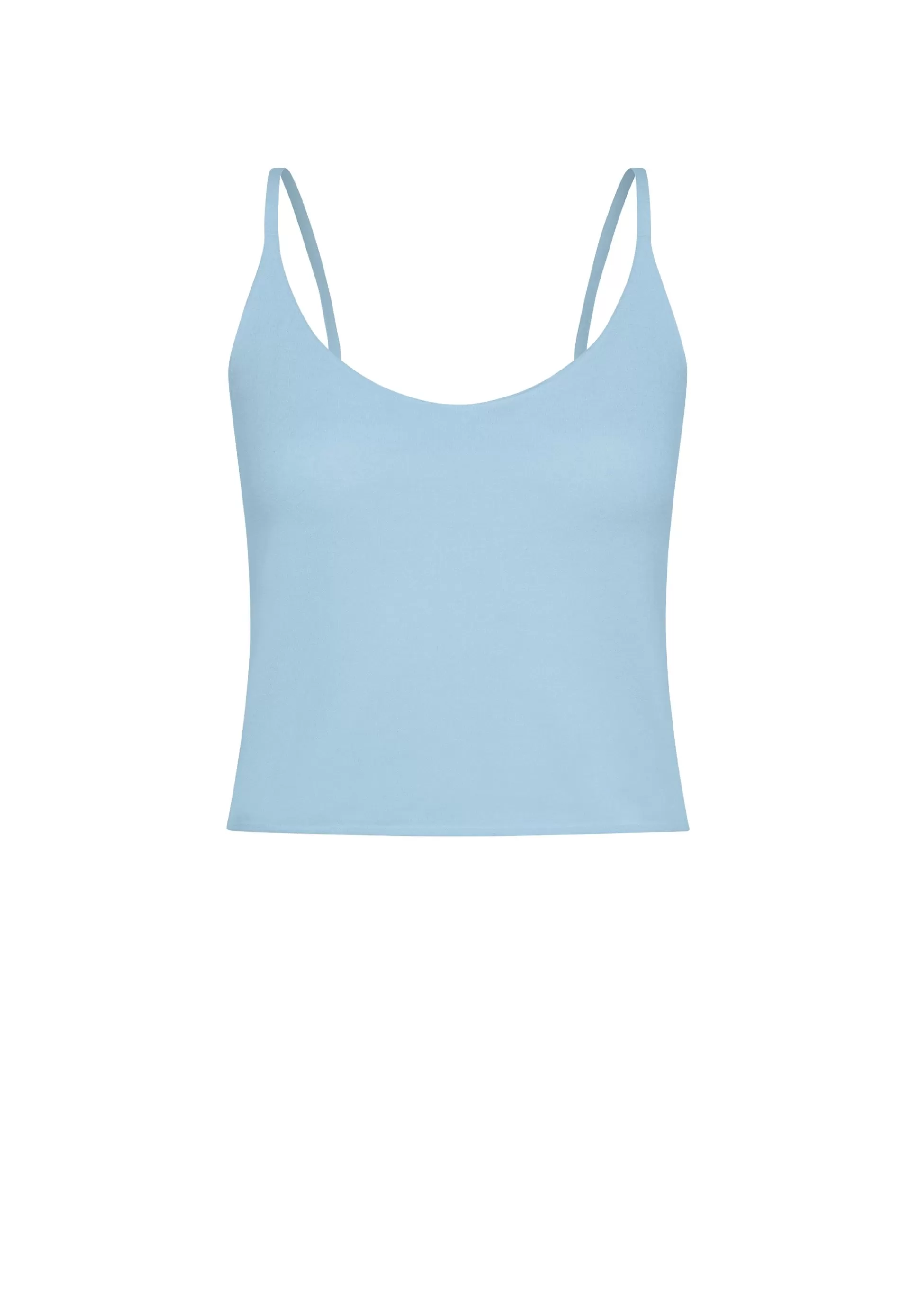 Donna DEHA Top & T-Shirts*Top In Maglia Misto Lino Con Spalline Blu