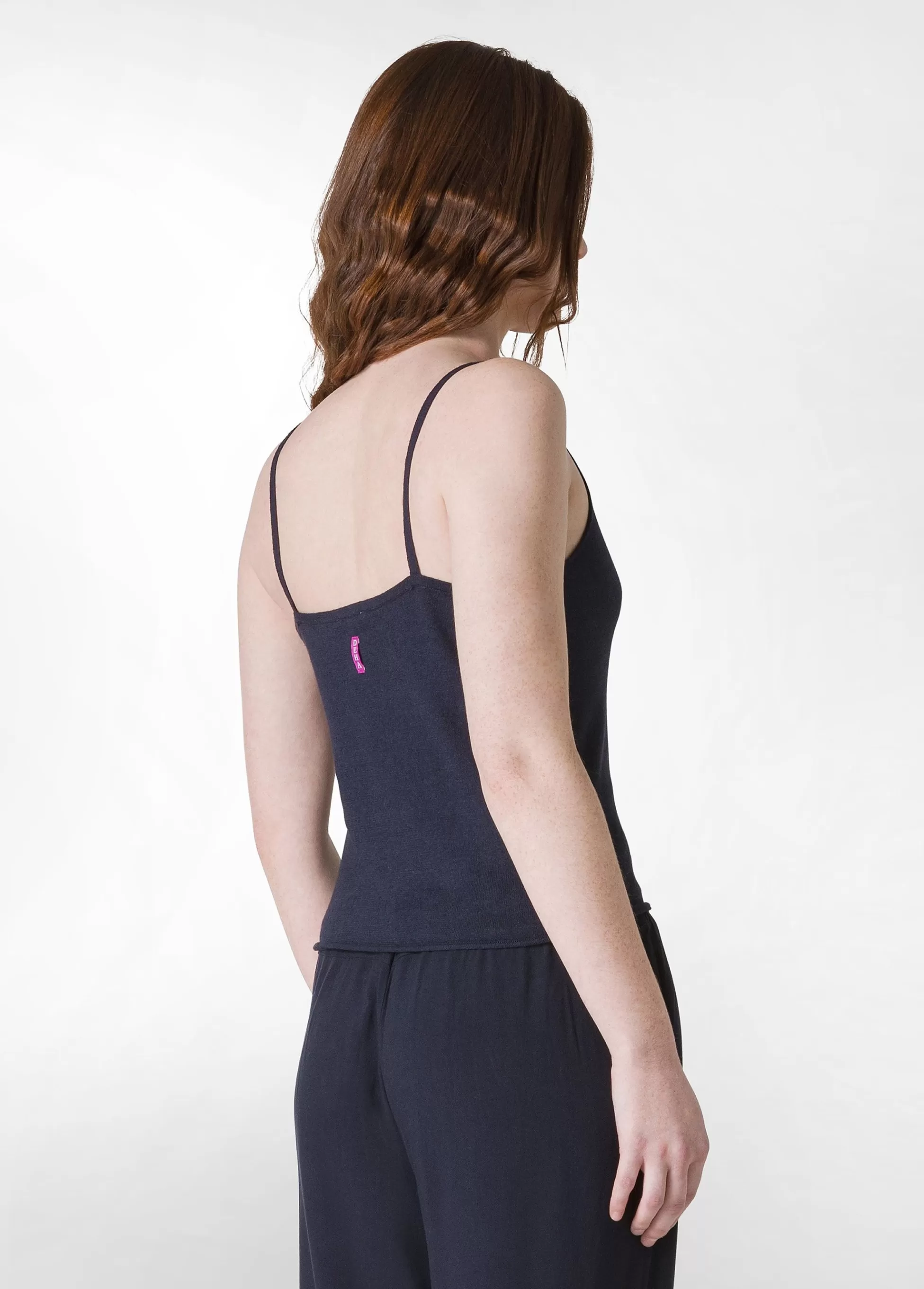 Donna DEHA Top & T-Shirts*Top In Maglia Misto Lino Con Spalline Blu