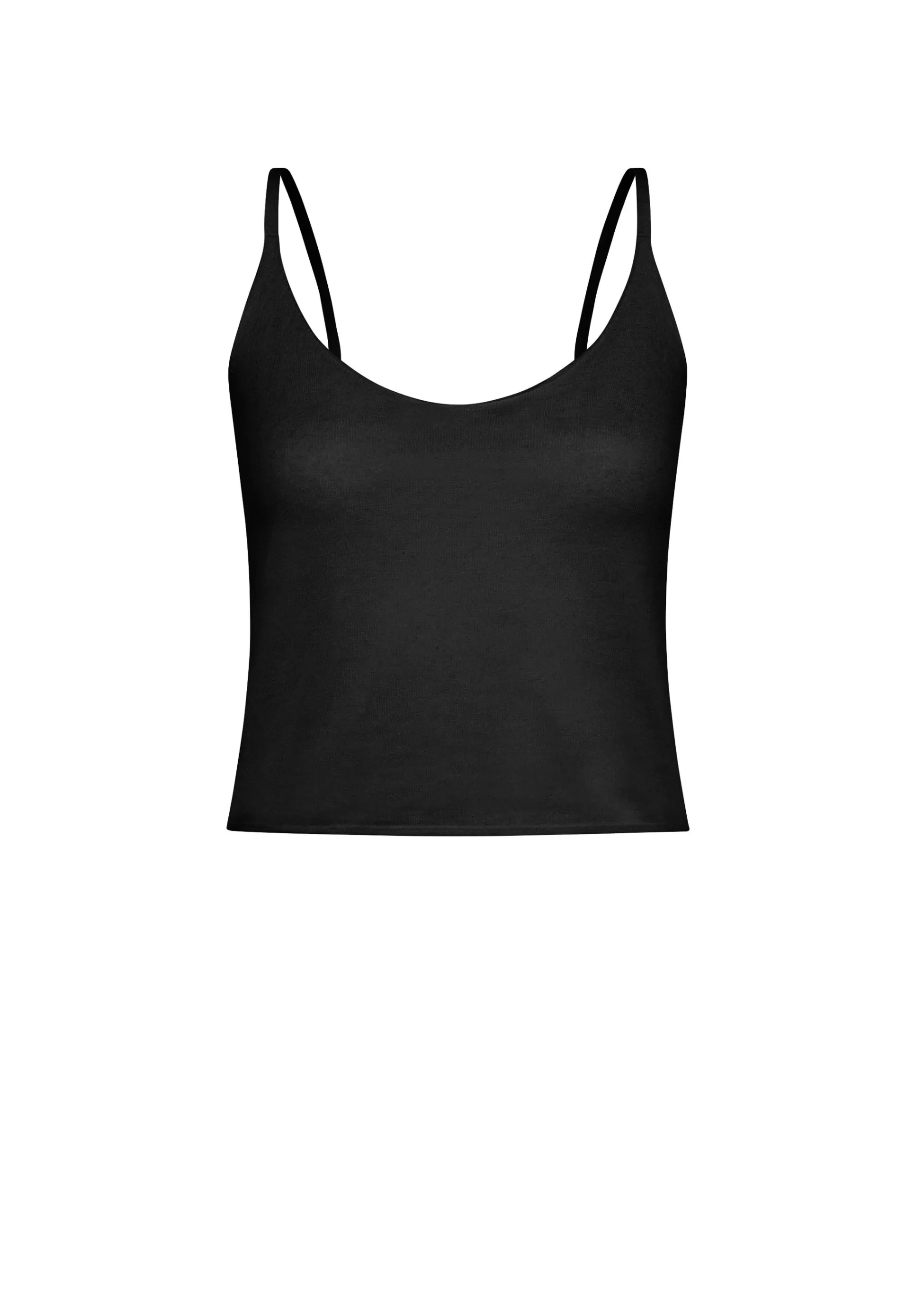 Donna DEHA Top & T-Shirts*Top In Maglia Misto Lino Con Spalline Nero