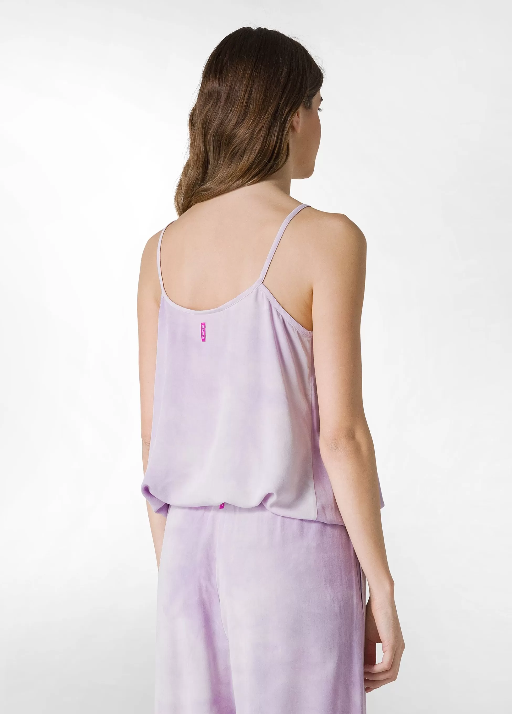 Donna DEHA Top & T-Shirts*Top In Twill Effetto Batik Viola